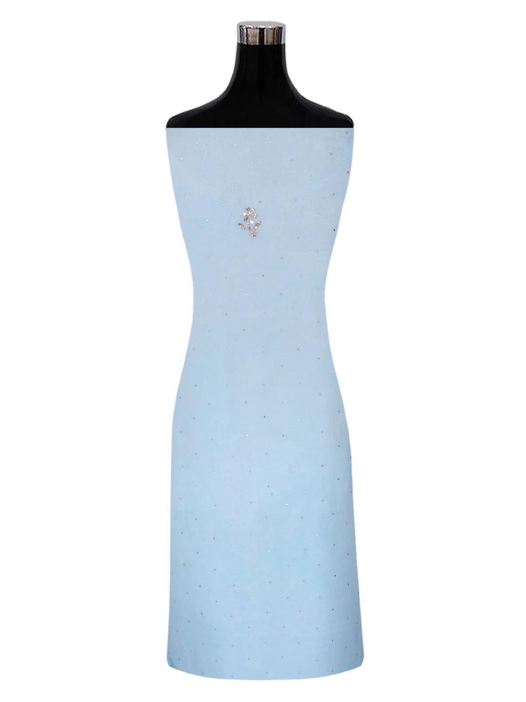 Ada Hand Embroidered Mint Blue Organza Lucknowi Chikankari Unstitched Kurta Dupatta Set With Mukaish Work 01A185723