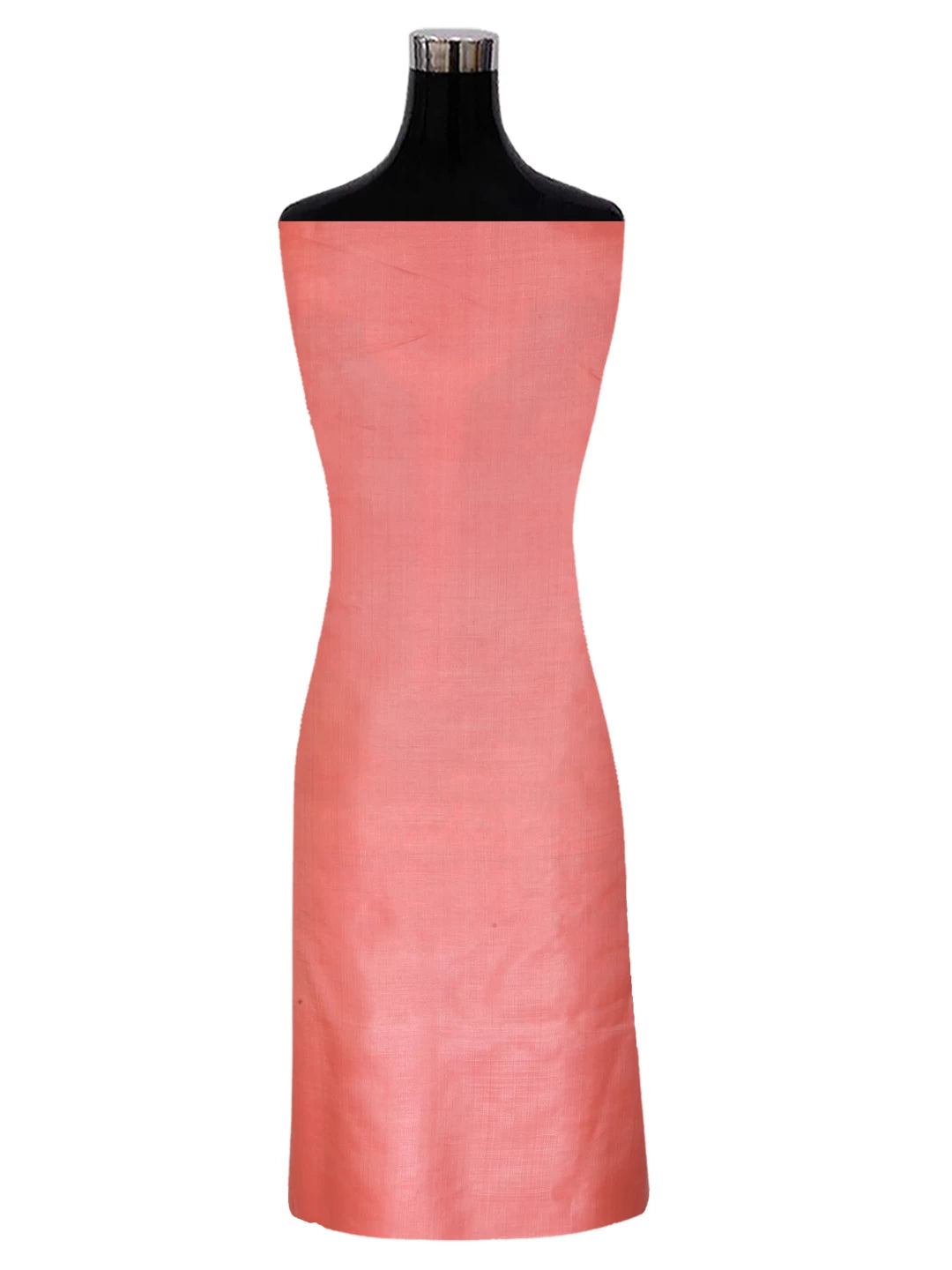 Ada Hand Embroidered Salmon Peach Silk Lucknowi Chikankari Unstitched Kurta Piece 01A372933