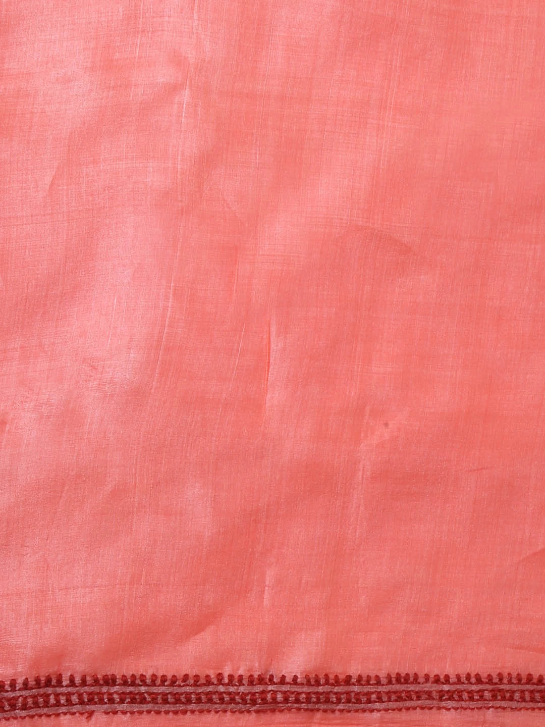 Ada Hand Embroidered Salmon Peach Silk Lucknowi Chikankari Unstitched Kurta Piece 01A372933