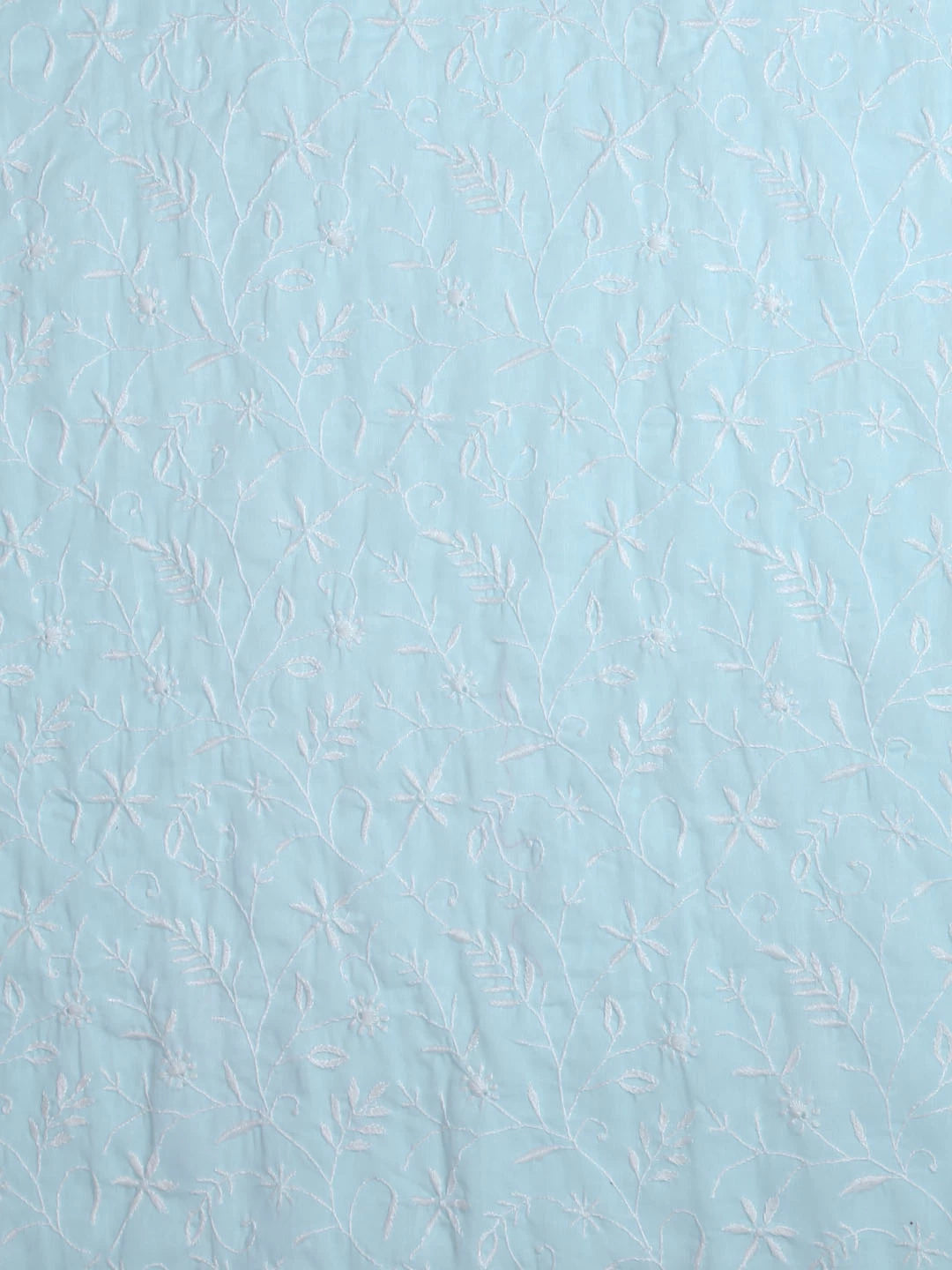 Ada Hand Embroidered Spun Sugar Blue Cotton Lucknowi Chikankari Unstitched Kurta Dupatta Set 01A345044
