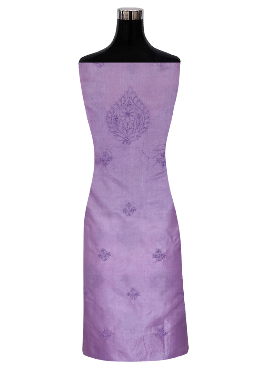 Ada Hand Embroidered Mauve Silk Lucknowi Chikankari Unstitched Kurta Dupatta Set 01A417715