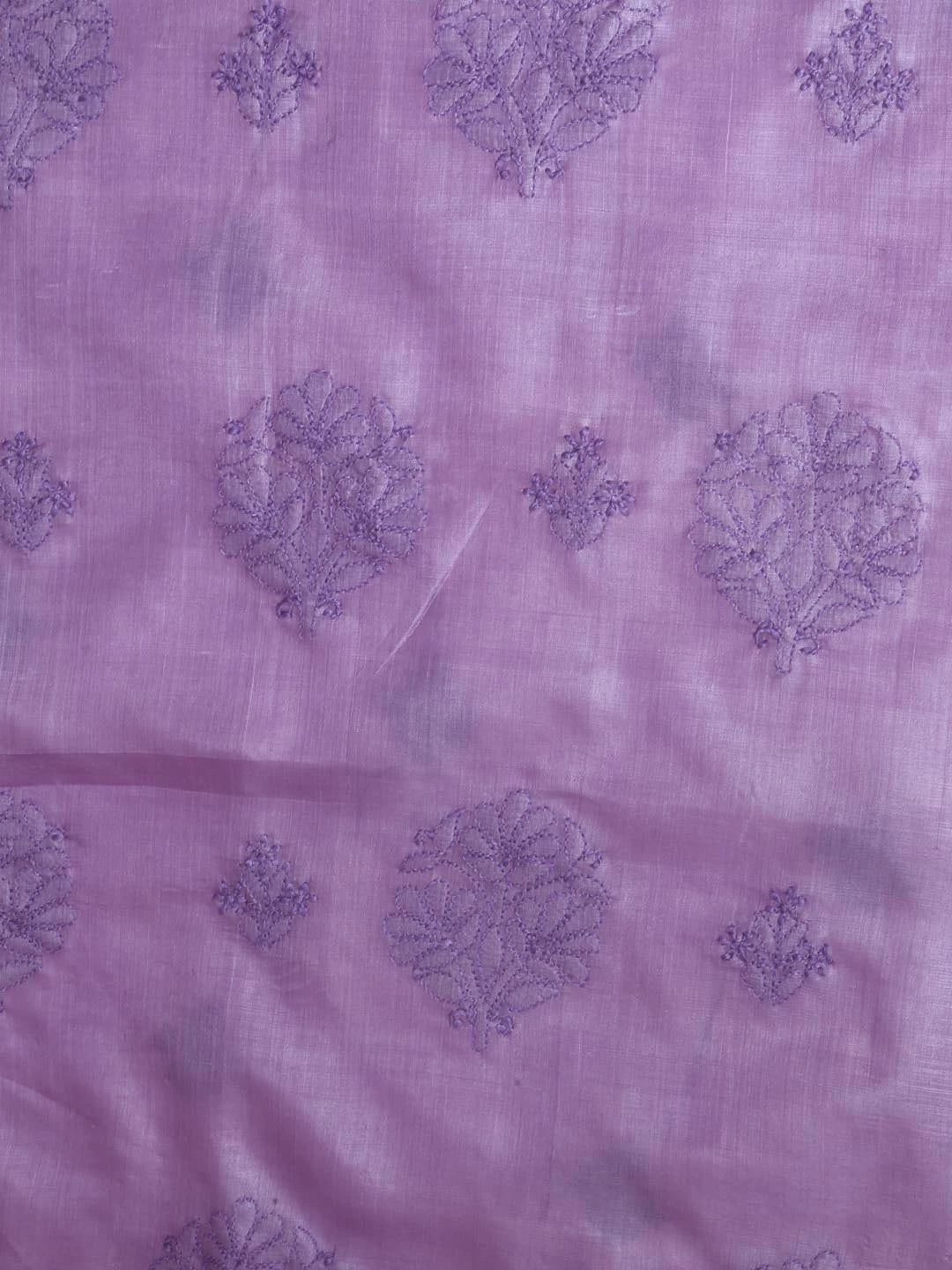Ada Hand Embroidered Mauve Silk Lucknowi Chikankari Unstitched Kurta Dupatta Set 01A417715