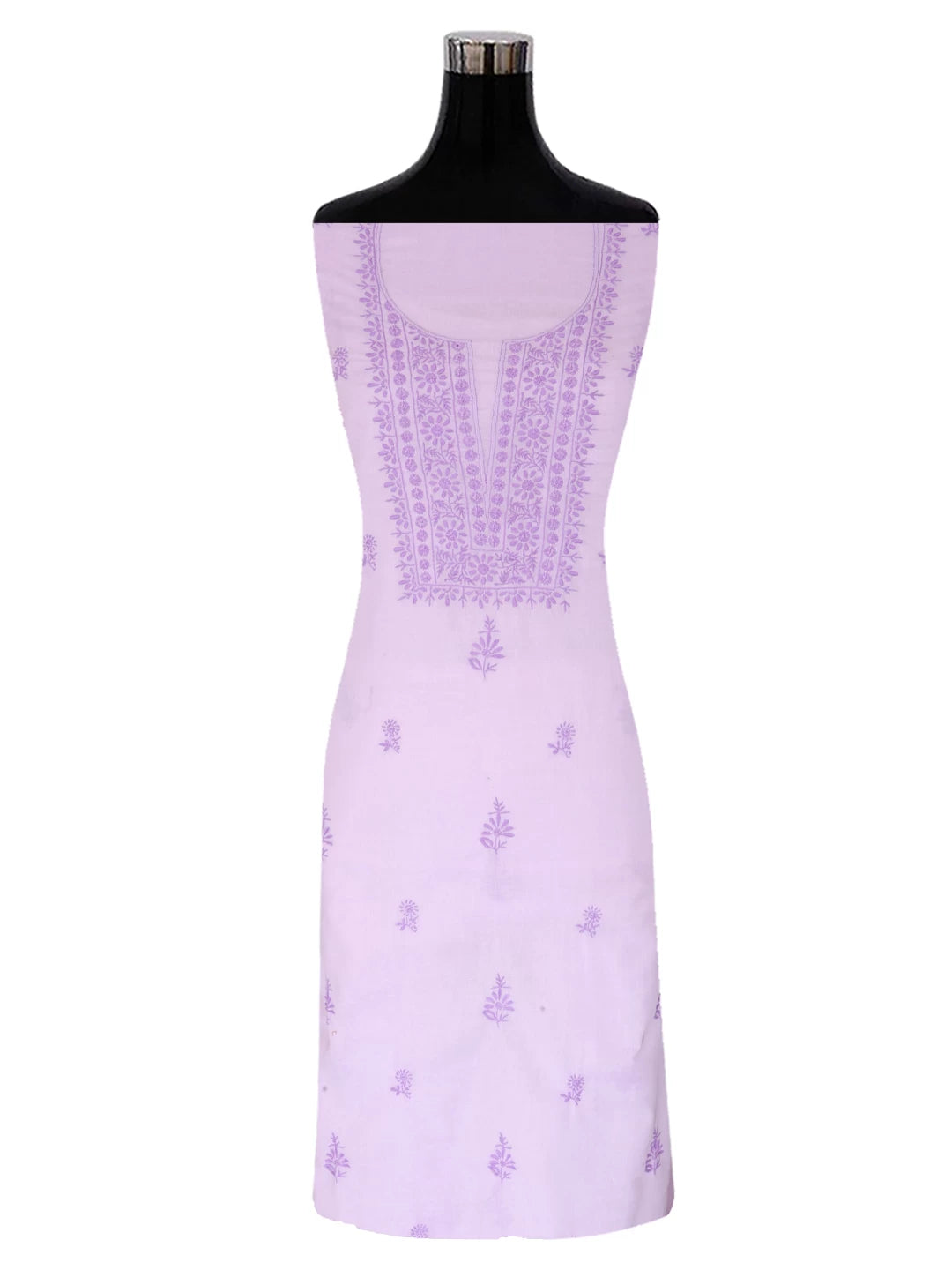 Ada Hand Embroidered Lavender Mulmul Lucknowi Chikankari Unstitched Suit Piece 01A376763