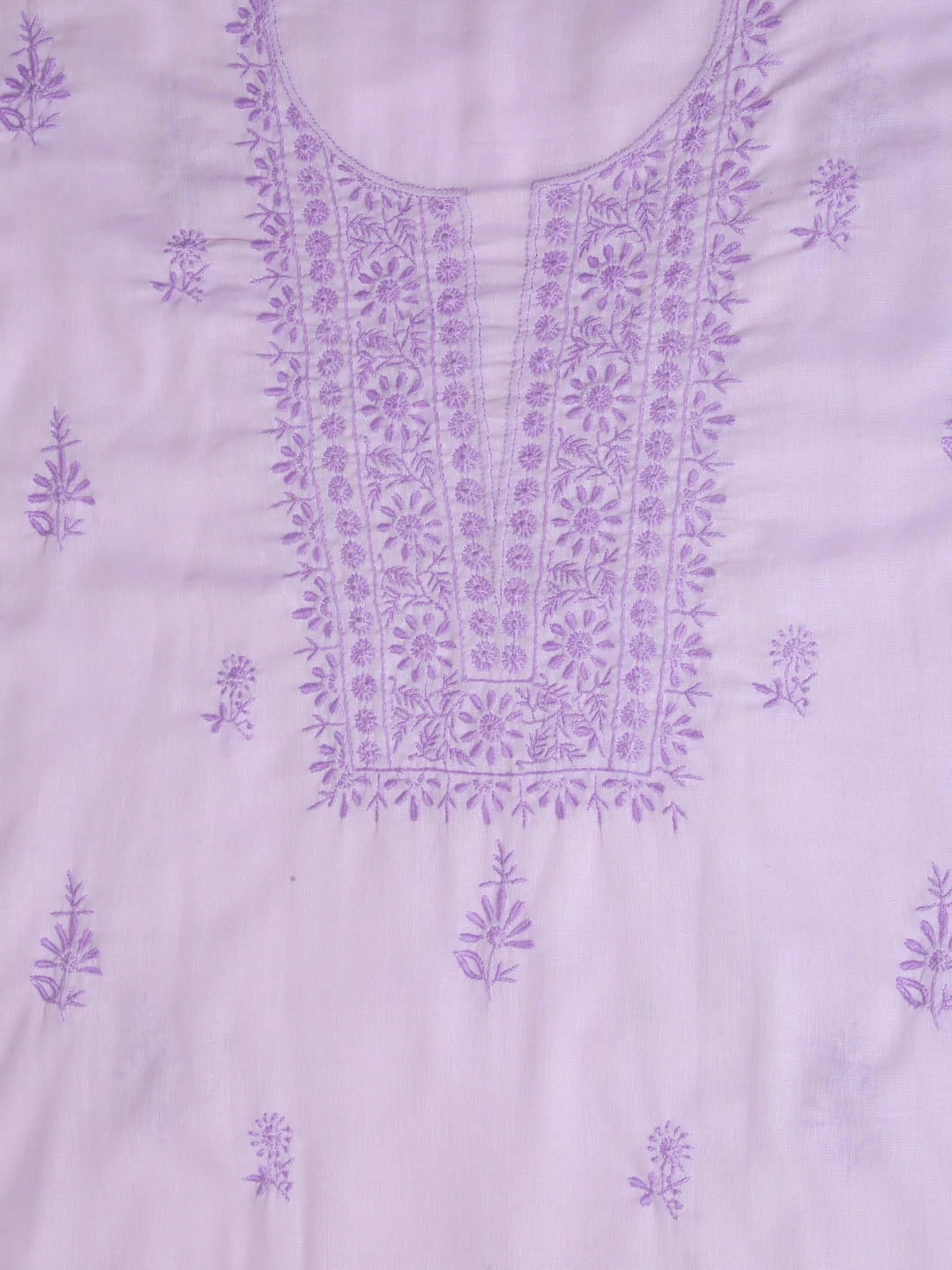 Ada Hand Embroidered Lavender Mulmul Lucknowi Chikankari Unstitched Suit Piece 01A376763