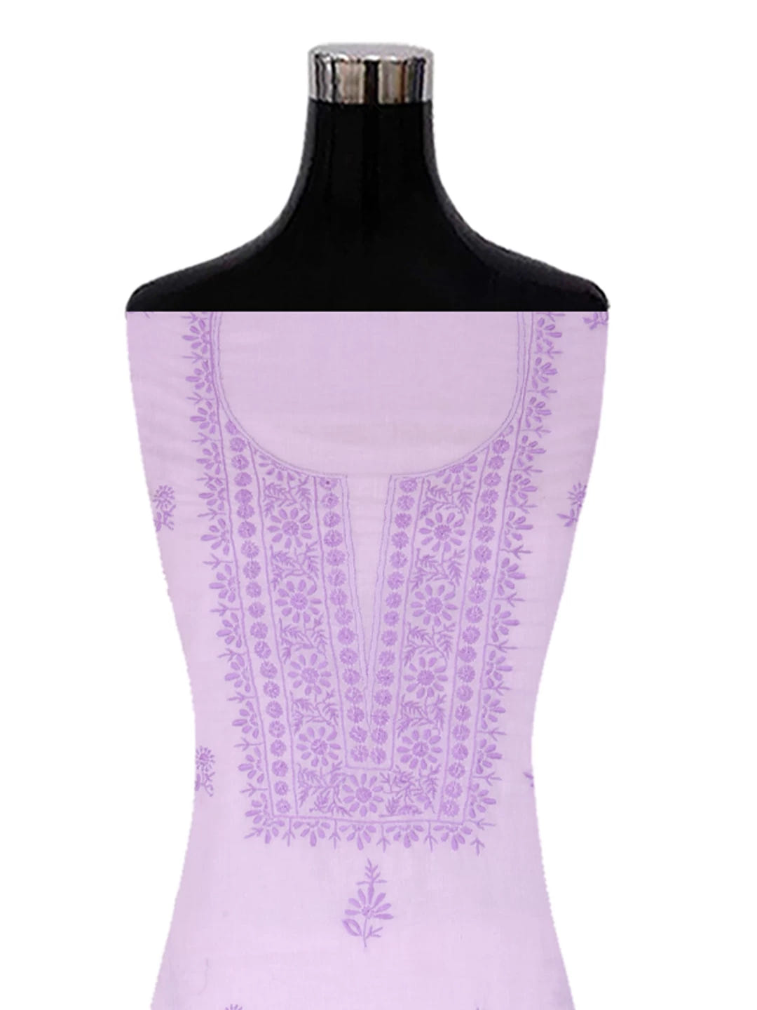 Ada Hand Embroidered Lavender Mulmul Lucknowi Chikankari Unstitched Suit Piece 01A376763