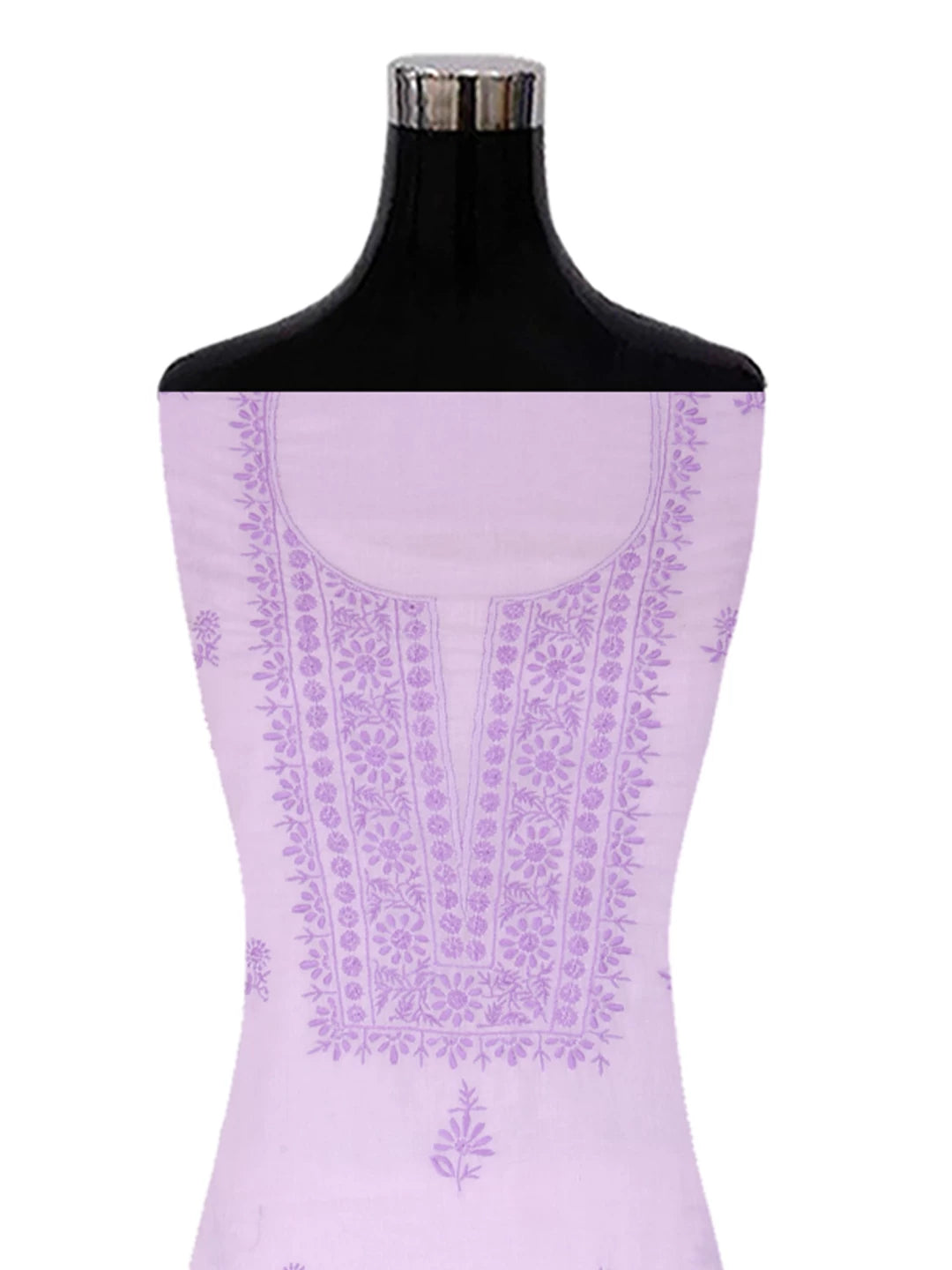 Ada Hand Embroidered Lavender Mulmul Lucknowi Chikankari Unstitched Suit Piece 01A376763