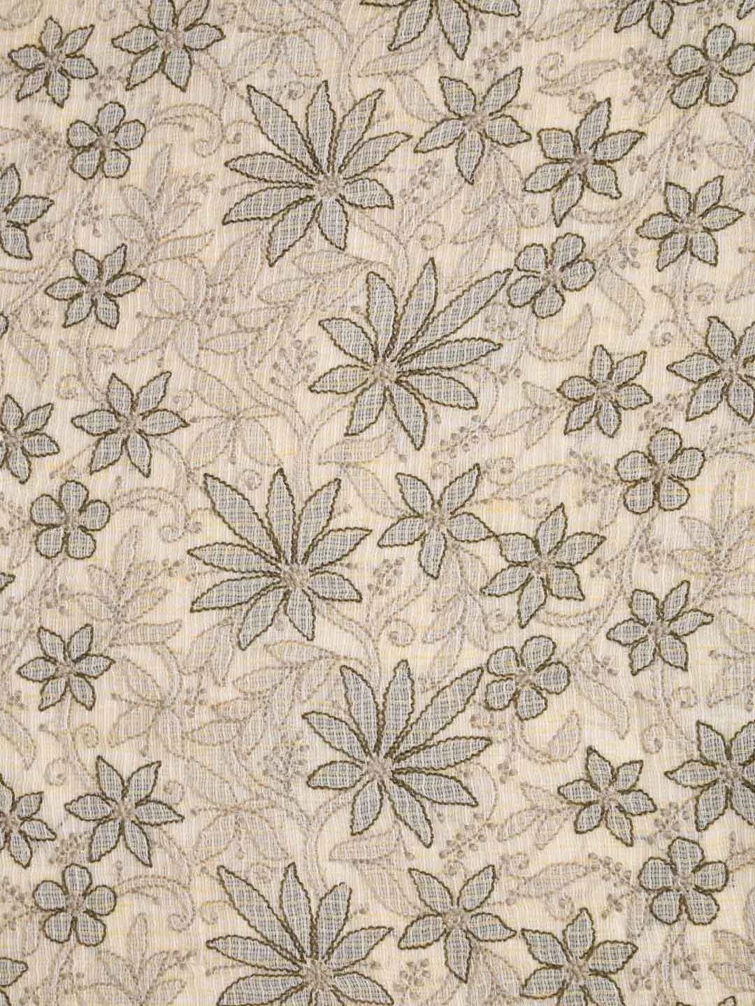 Ada Hand Embroidered Beige Kota Cotton Lucknowi Chikankari Unstitched Suit Piece 01A418064