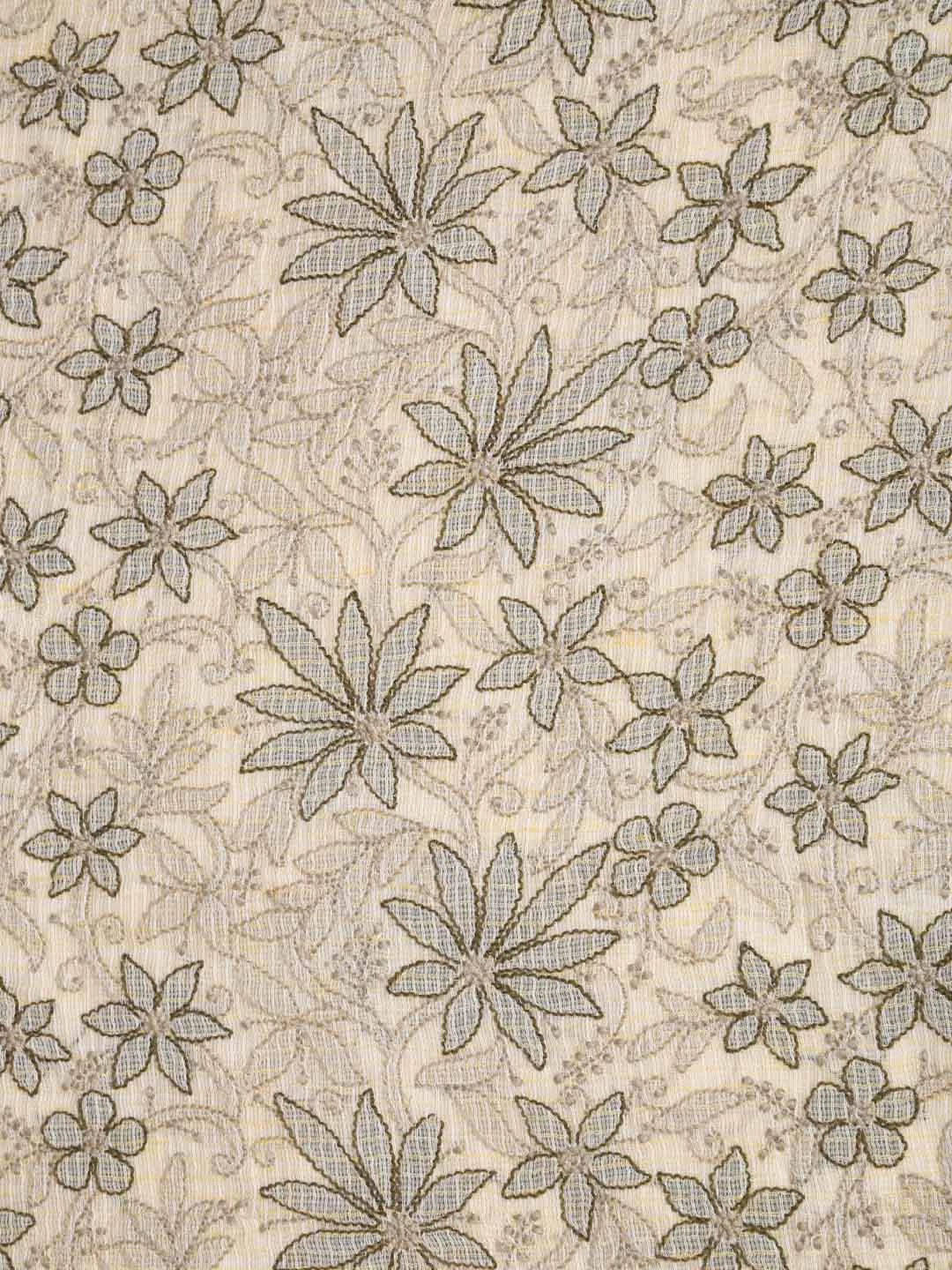 Ada Hand Embroidered Beige Kota Cotton Lucknowi Chikankari Unstitched Suit Piece 01A418064