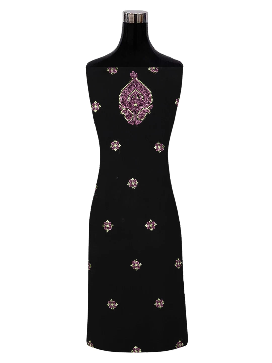 Ada Hand Embroidered Black Georgette Lucknowi Chikankari Unstitched Suit Set A211170