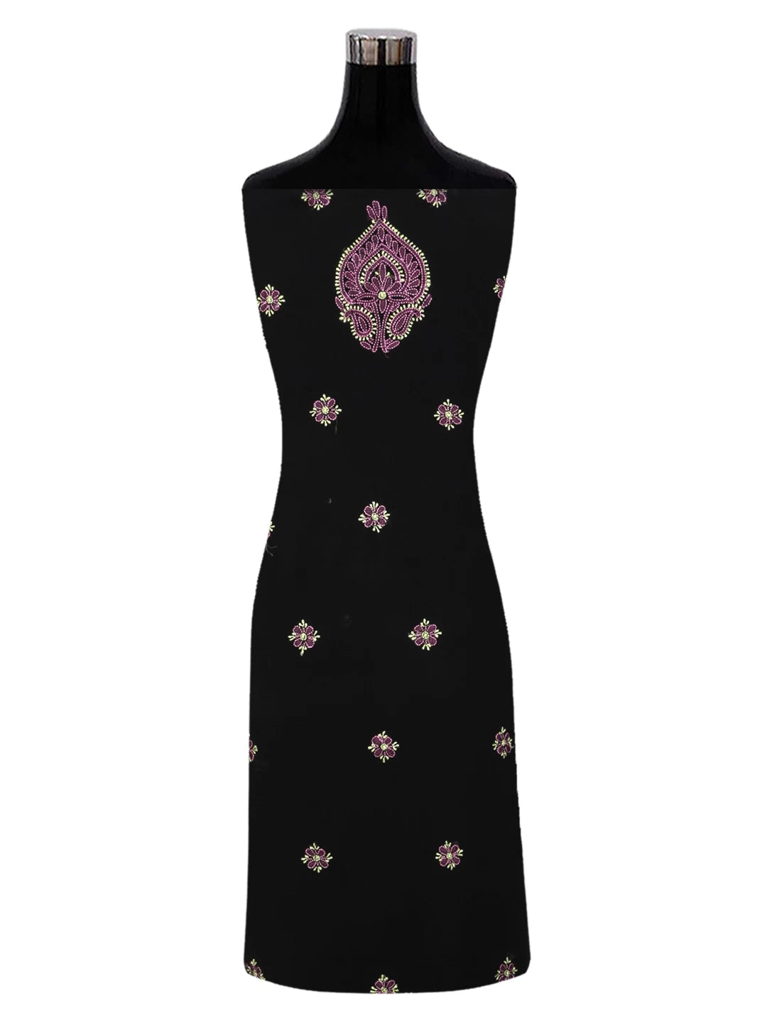 Ada Hand Embroidered Black Georgette Lucknowi Chikankari Unstitched Suit Set A211170