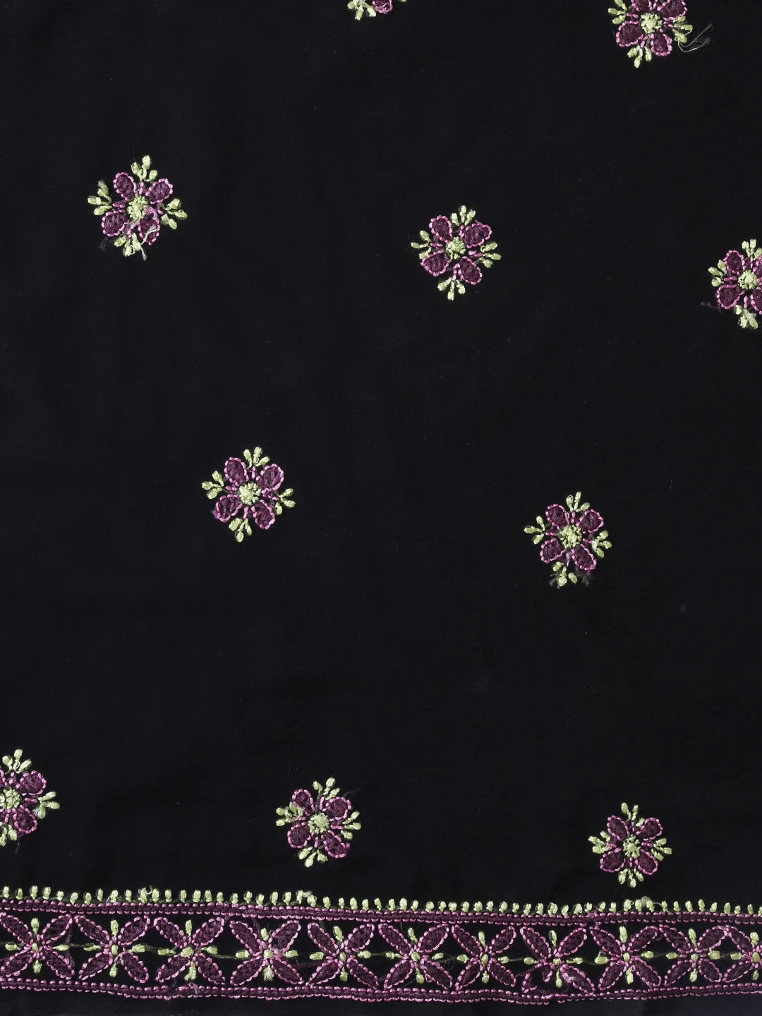 Ada Hand Embroidered Black Georgette Lucknowi Chikankari Unstitched Suit Set A211170