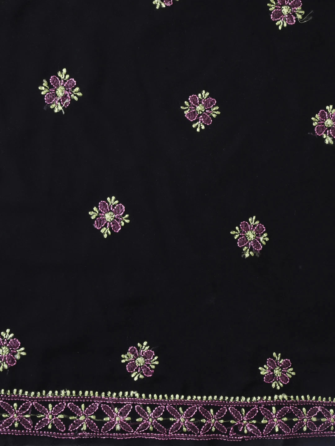 Ada Hand Embroidered Black Georgette Lucknowi Chikankari Unstitched Suit Set A211170