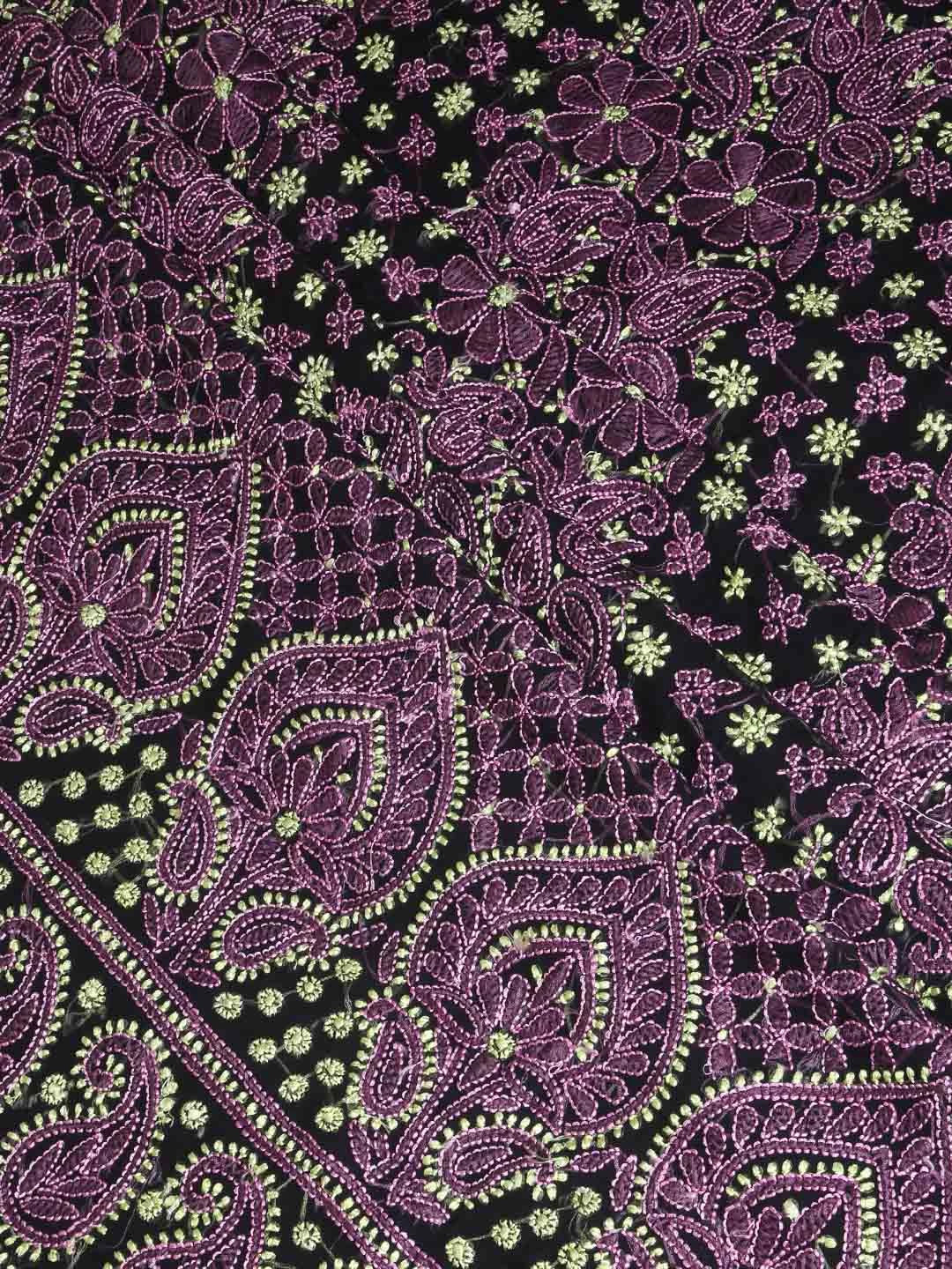 Ada Hand Embroidered Black Georgette Lucknowi Chikankari Unstitched Suit Set A211170