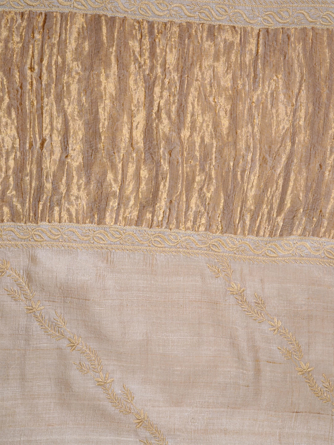Ada Hand Embroidered Fawn Silk Lucknowi Chikankari Dupatta 01A256228