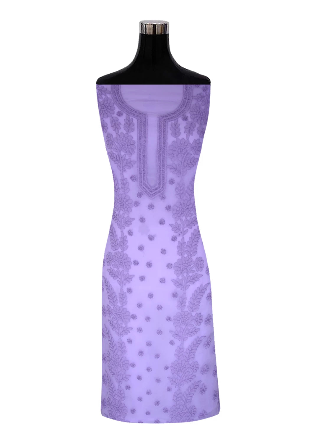 Ada Hand Embroidered Soft Purple Georgette Lucknowi Chikankari Unstitched Suit Piece A211280