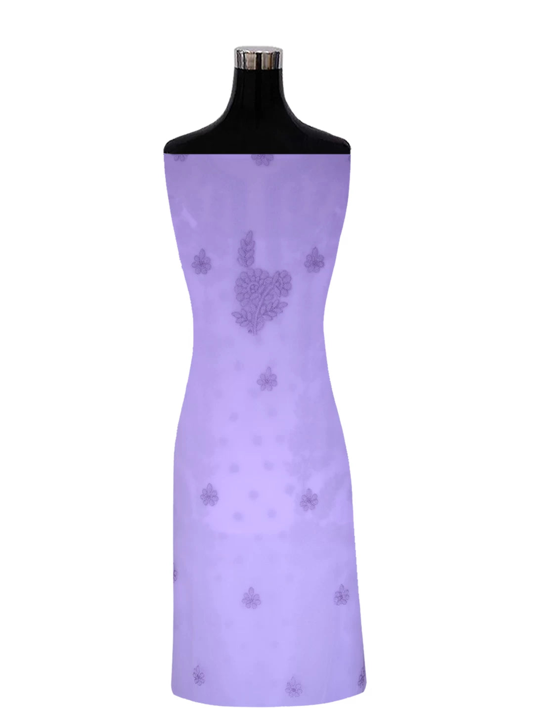 Ada Hand Embroidered Soft Purple Georgette Lucknowi Chikankari Unstitched Suit Piece A211280
