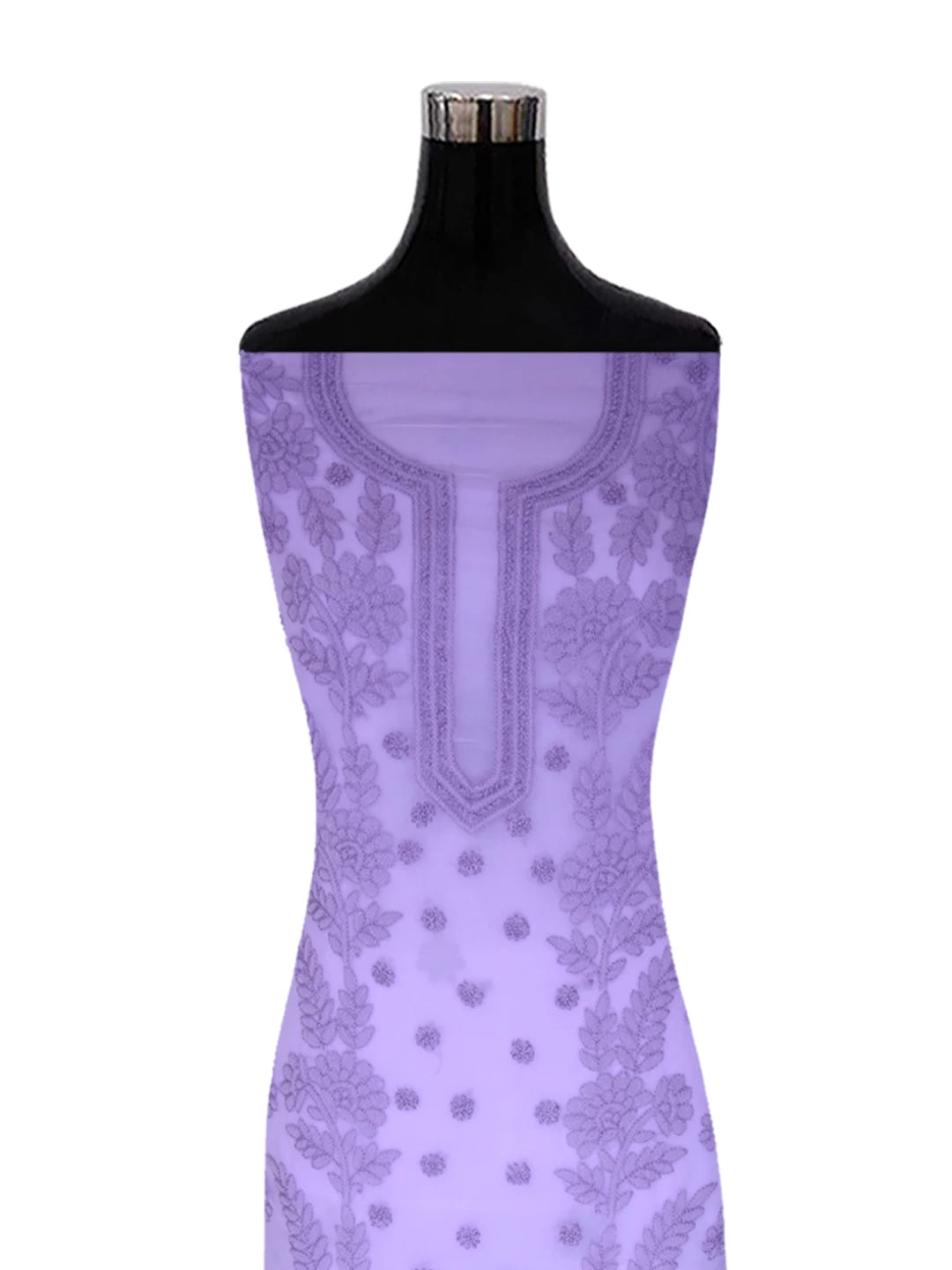 Ada Hand Embroidered Soft Purple Georgette Lucknowi Chikankari Unstitched Suit Piece A211280