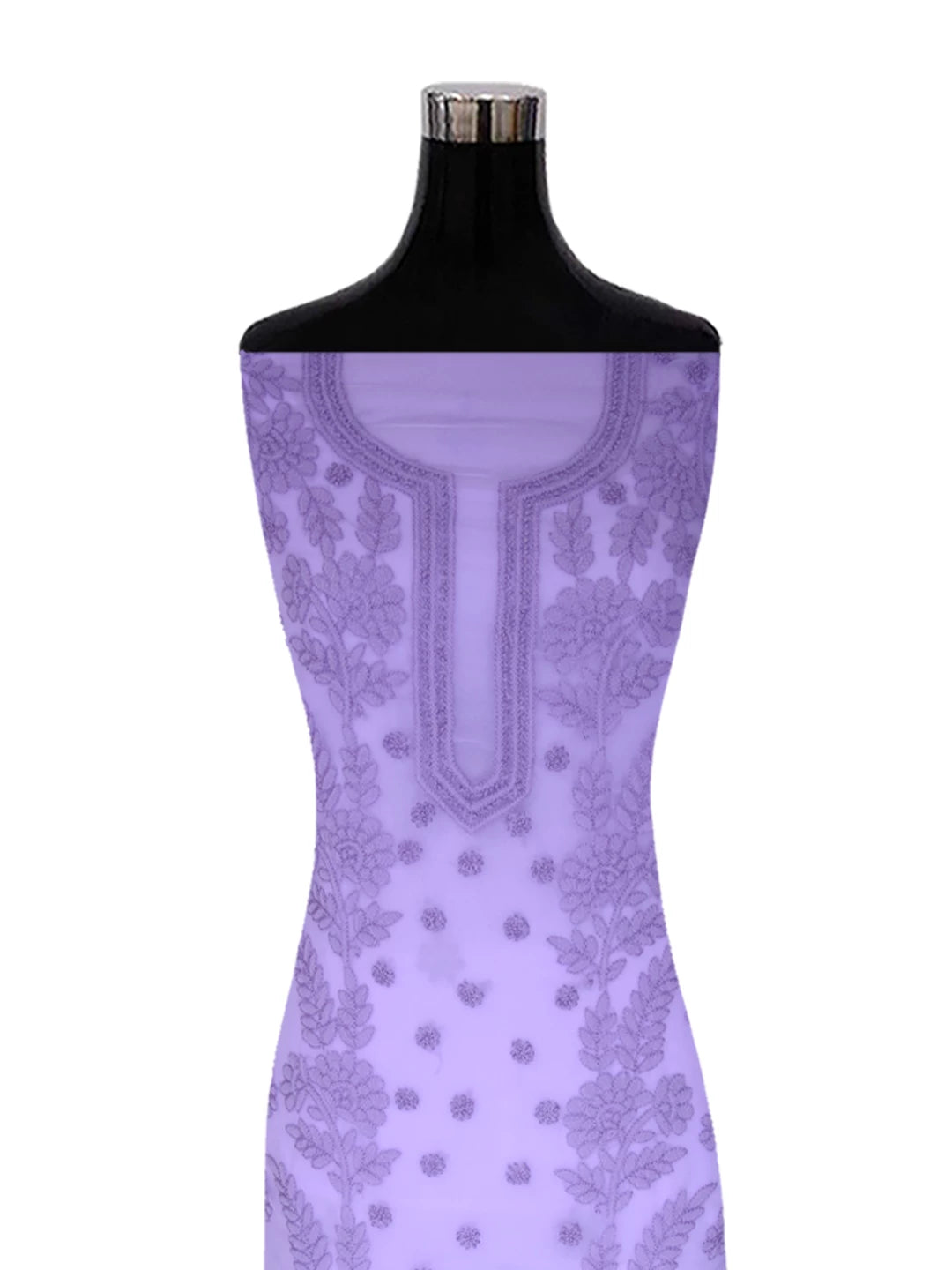 Ada Hand Embroidered Soft Purple Georgette Lucknowi Chikankari Unstitched Suit Piece A211280