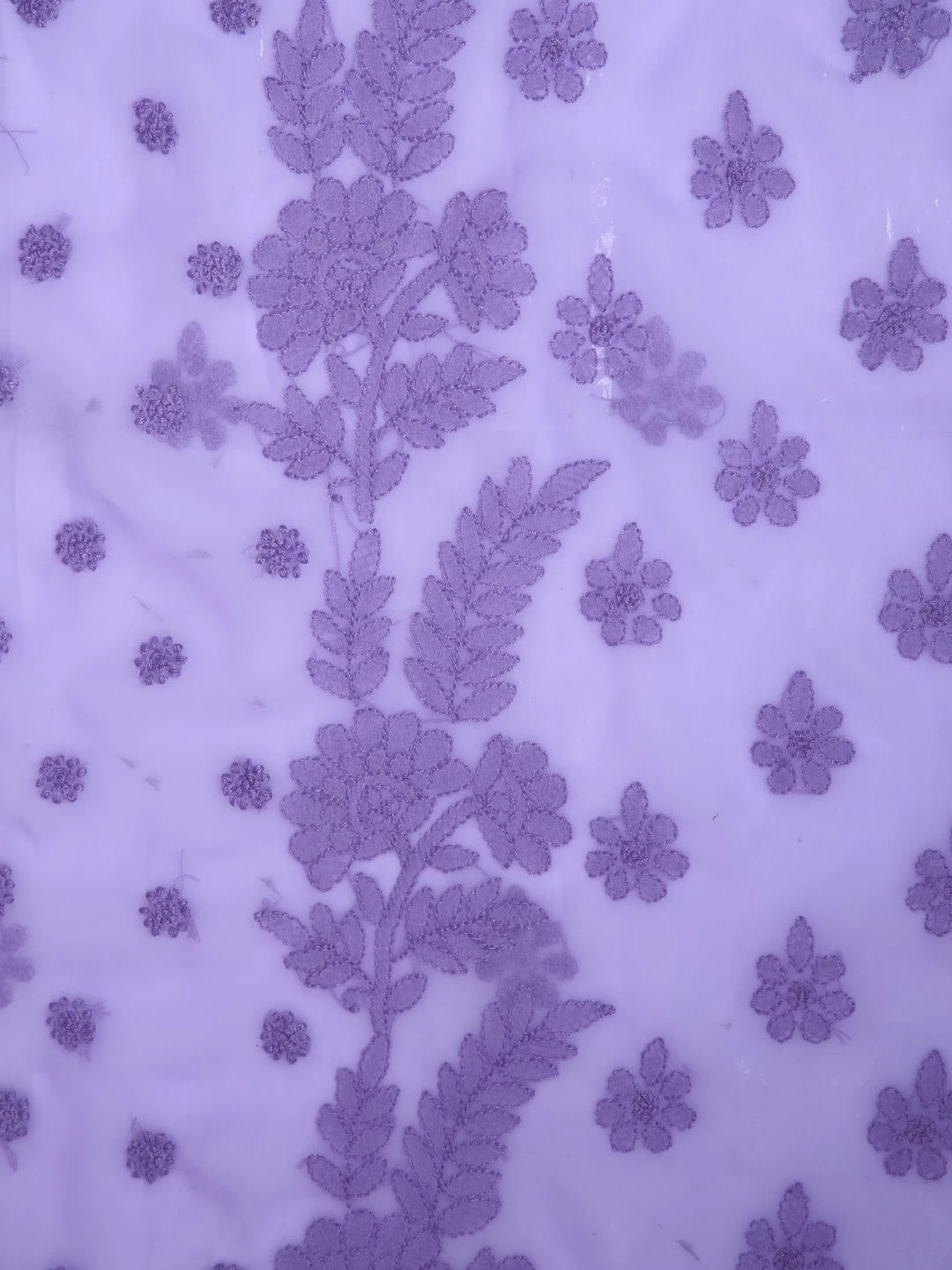 Ada Hand Embroidered Soft Purple Georgette Lucknowi Chikankari Unstitched Suit Piece A211280