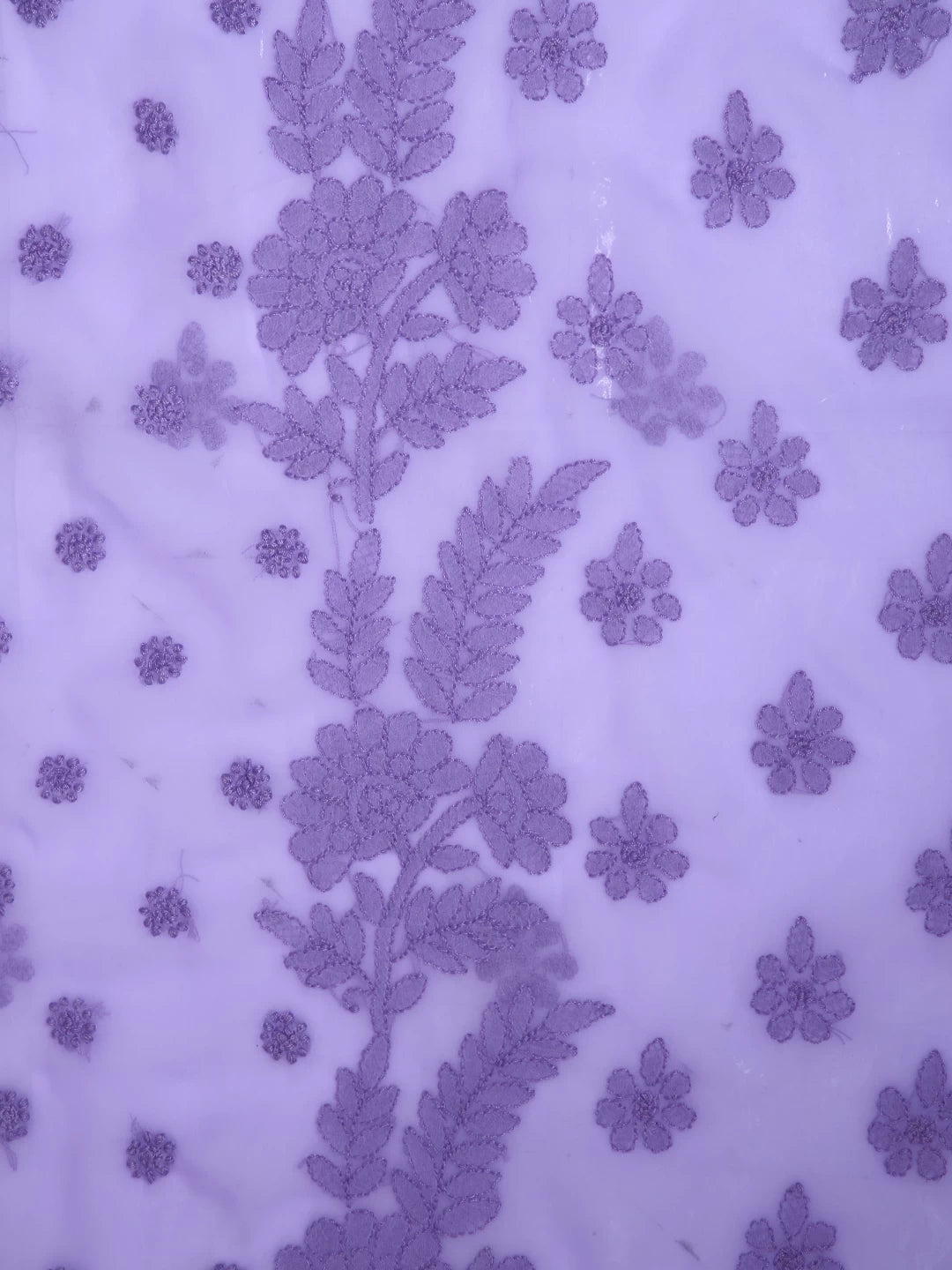 Ada Hand Embroidered Soft Purple Georgette Lucknowi Chikankari Unstitched Suit Piece A211280