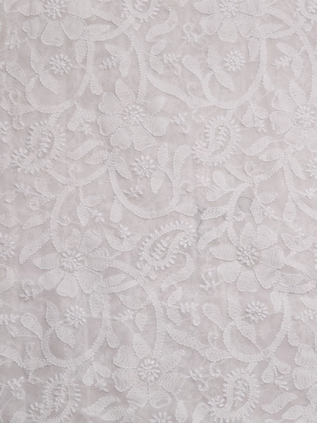Ada Hand Embroidered White Pure Georgette Lucknowi Chikankari Saree 01A396658