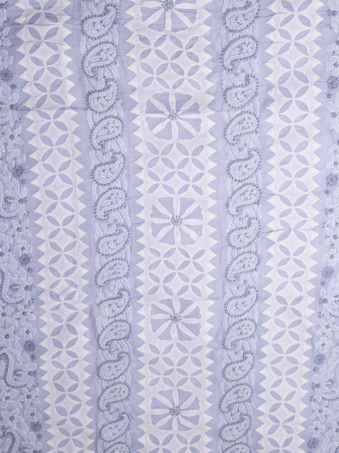 Ada Hand Embroidered Purple Blue Cotton Lucknowi Chikankari Unstitched Suit Piece 01A404869