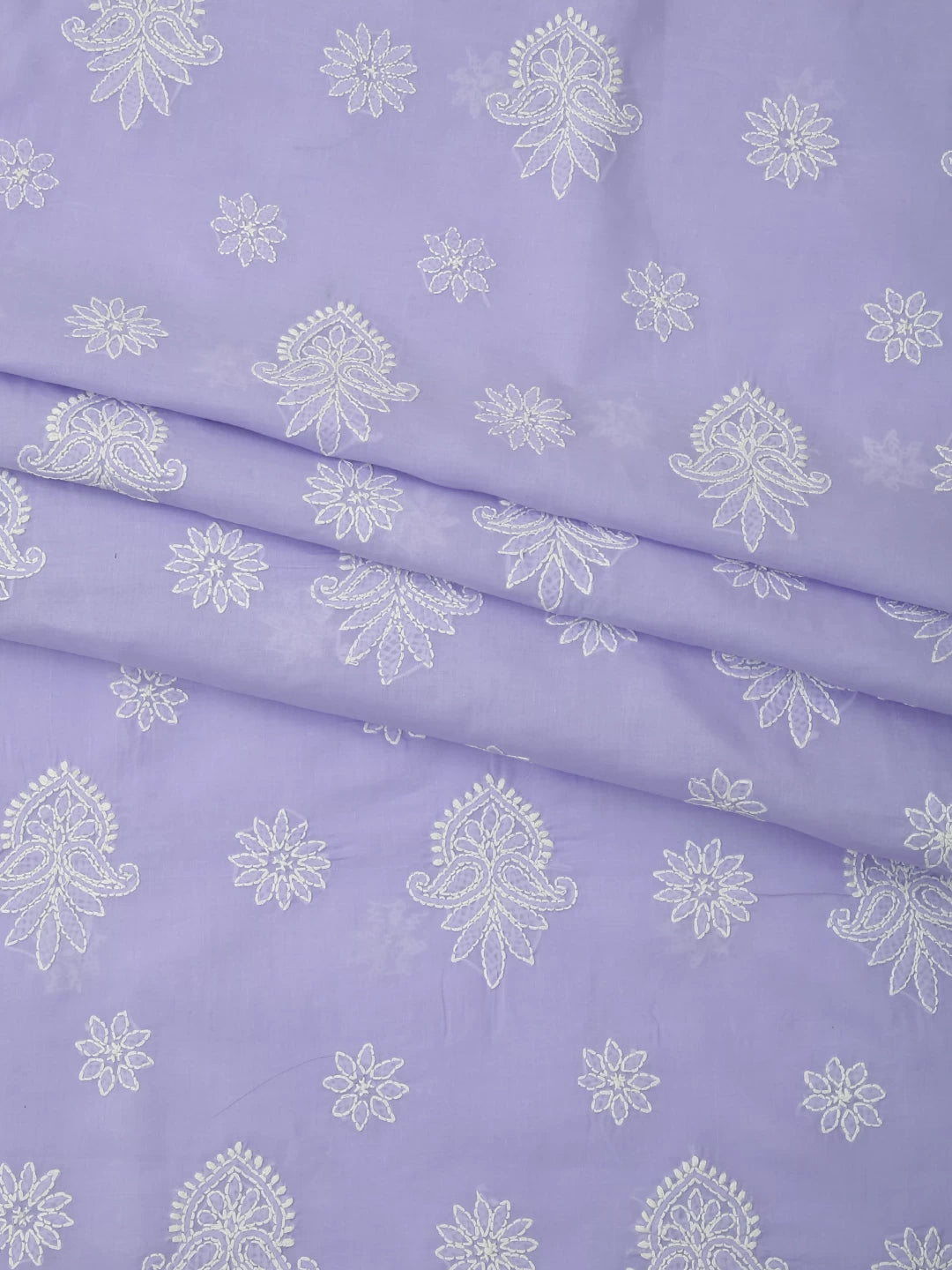 Ada Hand Embroidered Mauve Cotton Lucknowi Chikankari Unstitched Suit Piece A211282
