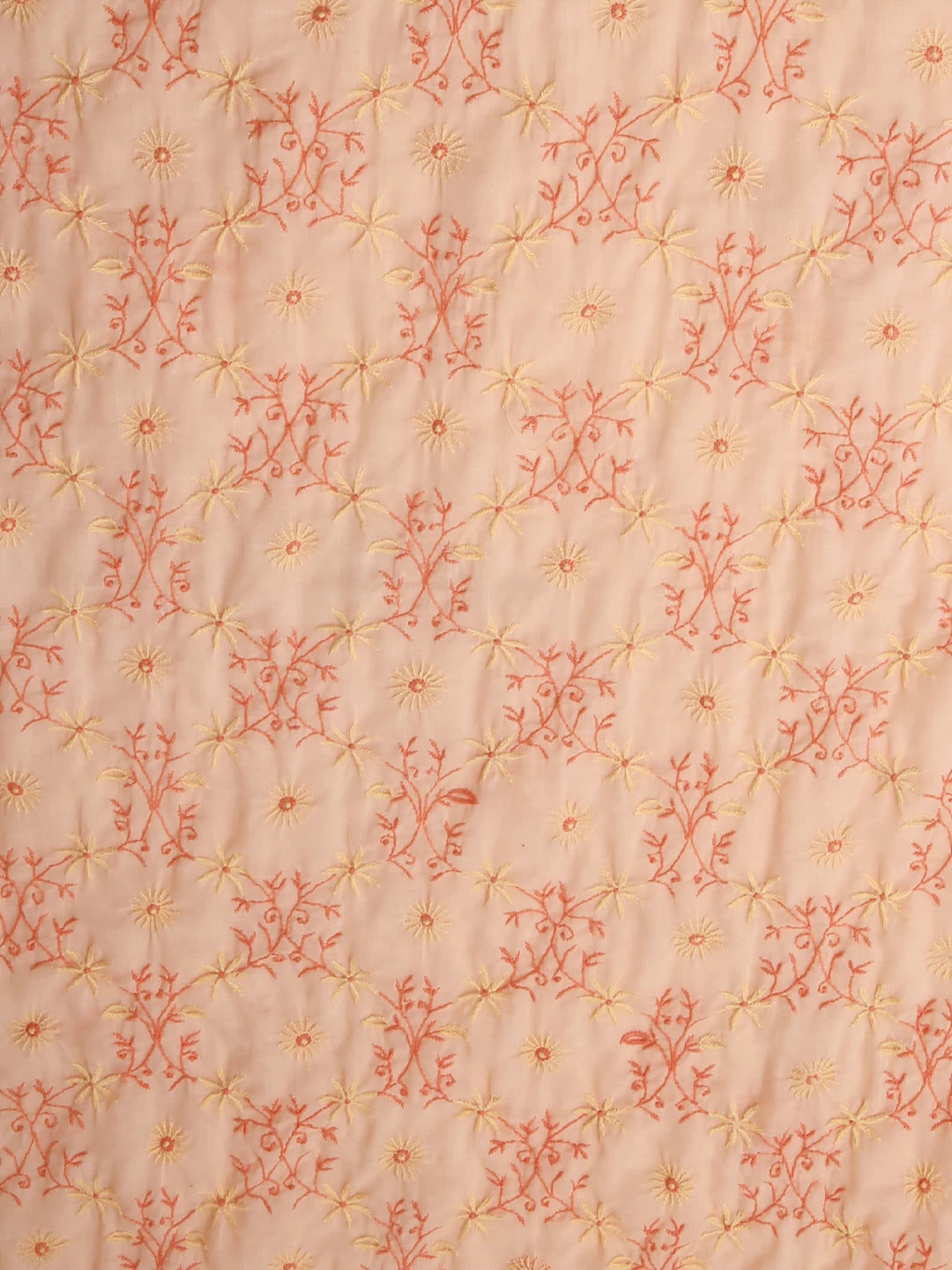 Ada Hand Embroidered Light Peach Cotton Lucknowi Chikankari Unstitched Suit Piece 01A426511