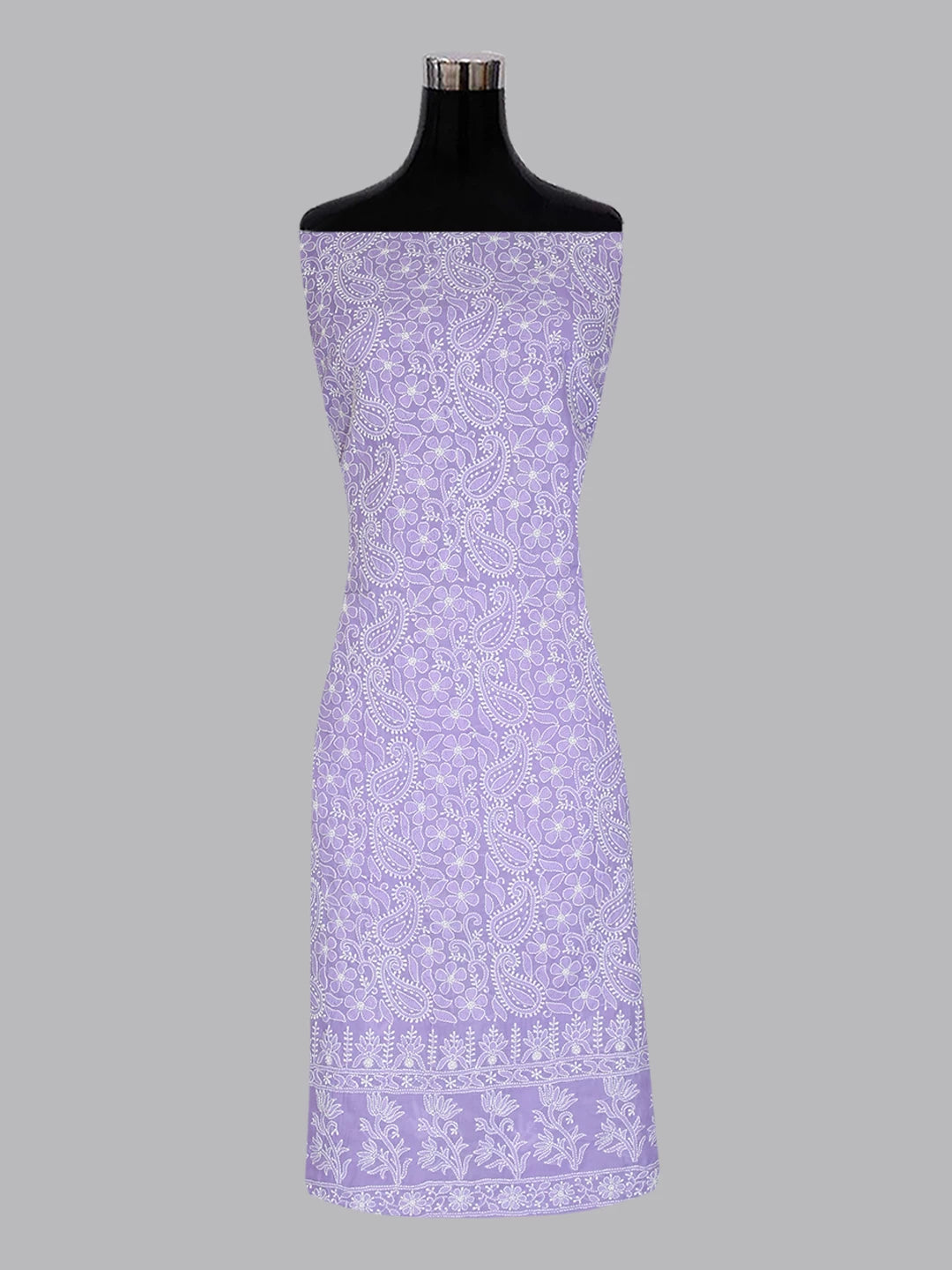 Ada Hand Embroidered Mauve Cotton Lucknowi Chikankari Unstitched Suit Piece 01A409626