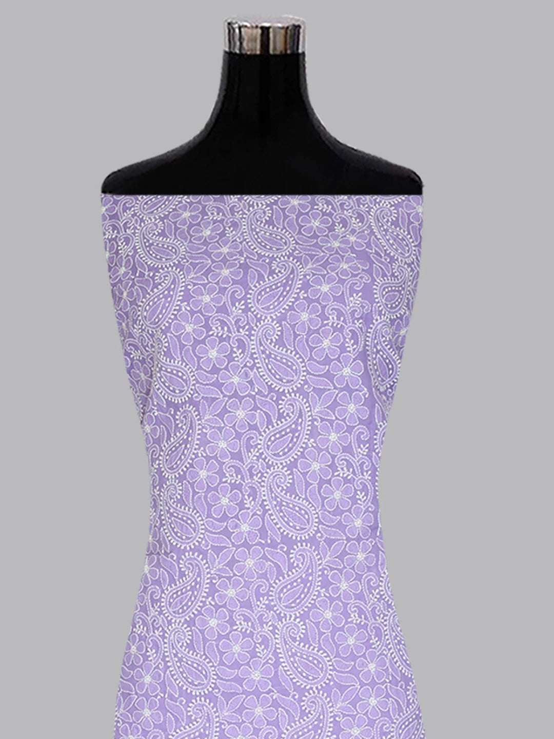 Ada Hand Embroidered Mauve Cotton Lucknowi Chikankari Unstitched Suit Piece 01A409626