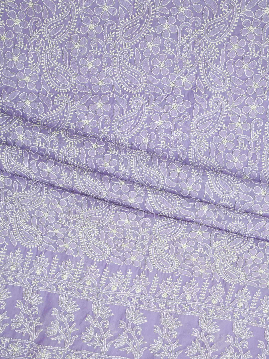 Ada Hand Embroidered Mauve Cotton Lucknowi Chikankari Unstitched Suit Piece 01A409626
