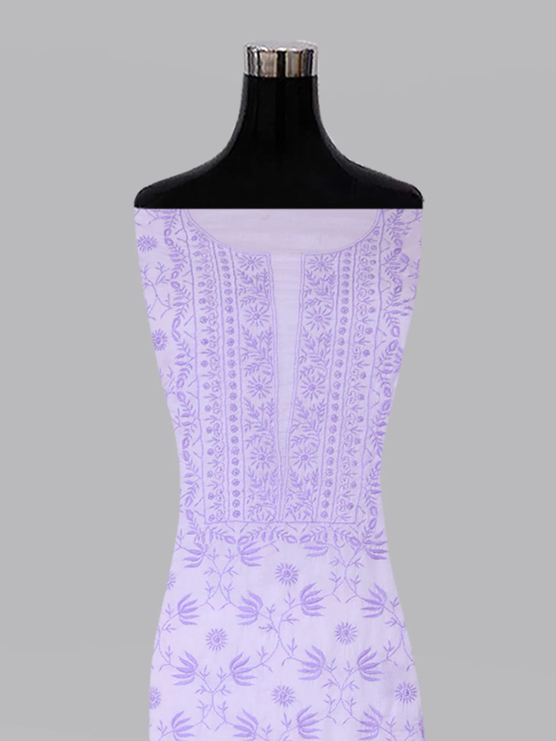 Ada Hand Embroidered Lavender Mul Cotton Lucknowi Chikankari Unstitched Suit Piece 01A369741