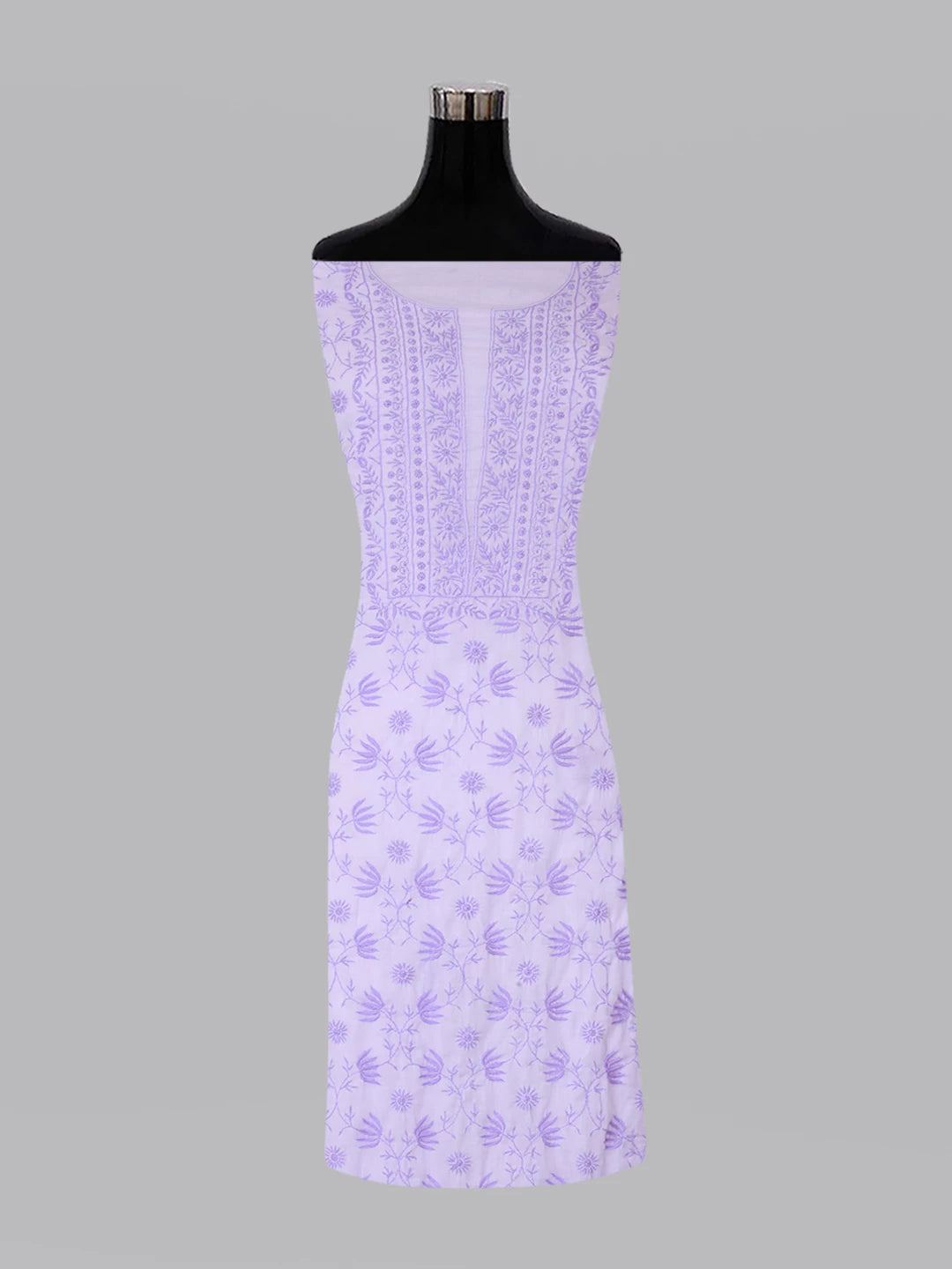 Ada Hand Embroidered Lavender Mul Cotton Lucknowi Chikankari Unstitched Suit Piece 01A369741