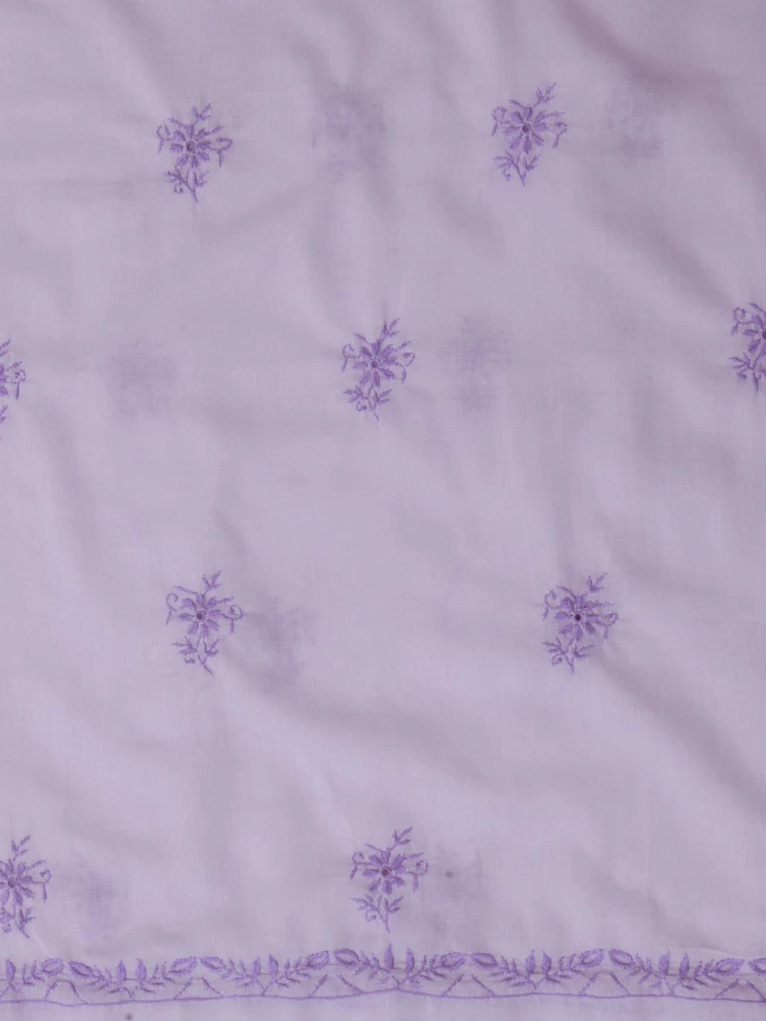 Ada Hand Embroidered Lavender Mul Cotton Lucknowi Chikankari Unstitched Suit Piece 01A369741