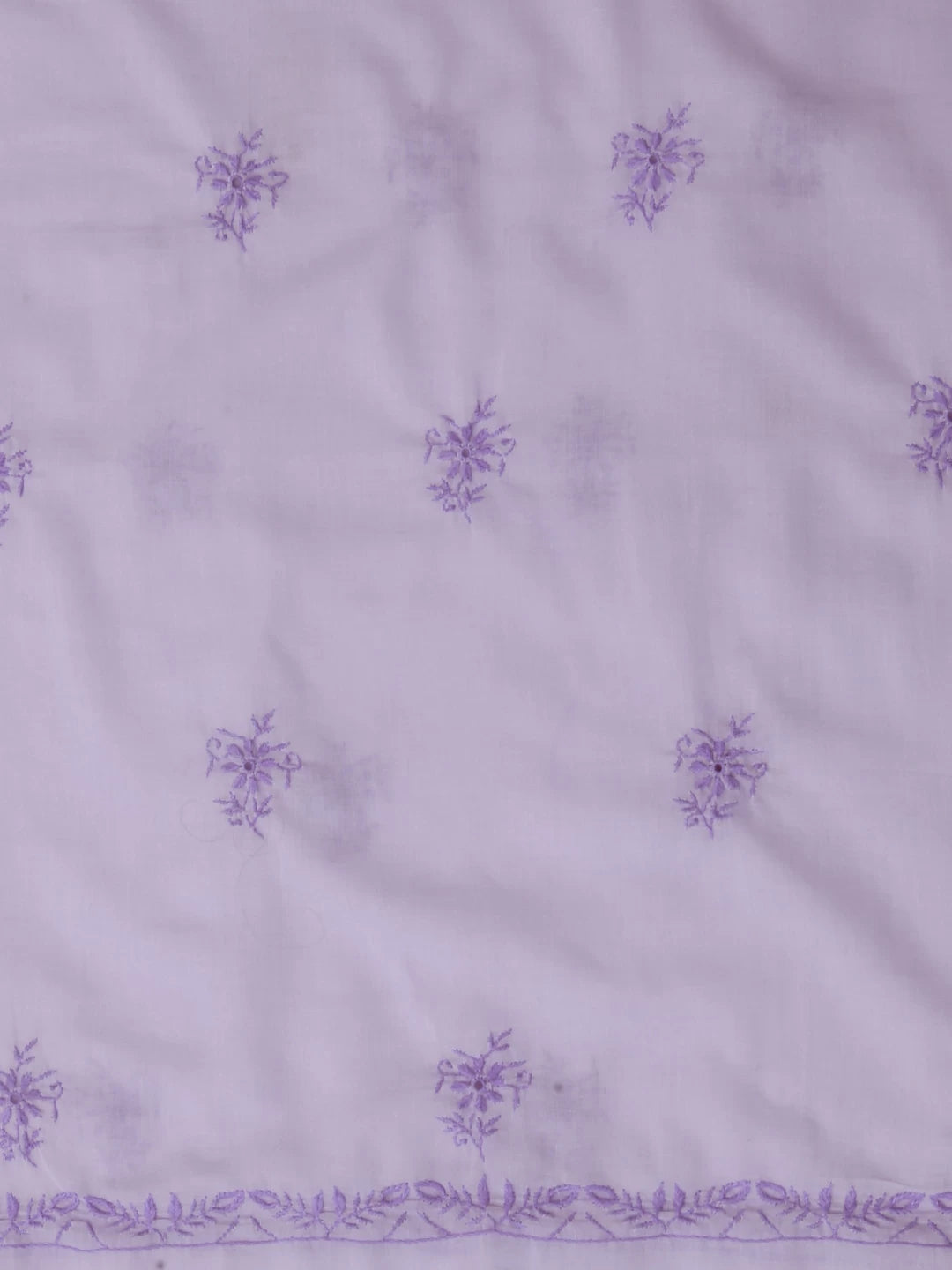 Ada Hand Embroidered Lavender Mul Cotton Lucknowi Chikankari Unstitched Suit Piece 01A369741