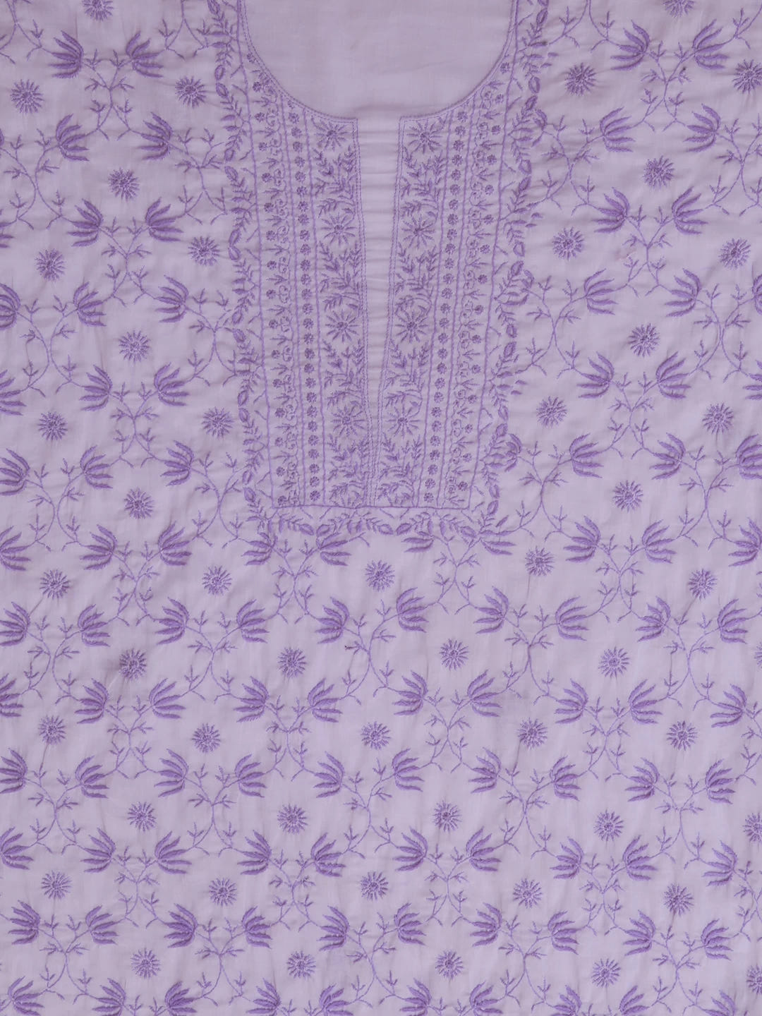 Ada Hand Embroidered Lavender Mul Cotton Lucknowi Chikankari Unstitched Suit Piece 01A369741