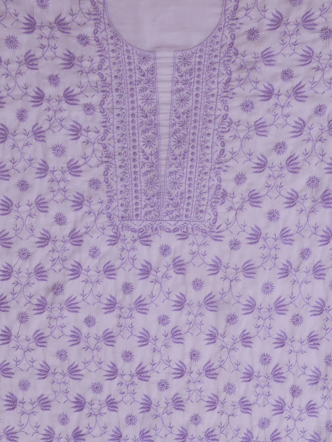 Ada Hand Embroidered Lavender Mul Cotton Lucknowi Chikankari Unstitched Suit Piece 01A369741