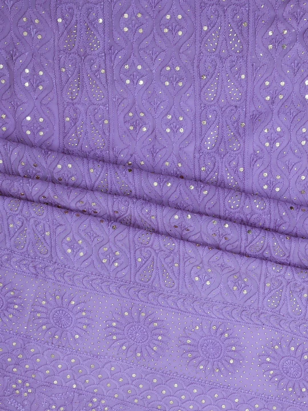 Ada Hand Embroidered Mauve Viscose Georgette Lucknowi Chikankari Unstitched Kurta Dupatta Set With Mukaish Work 01A399057