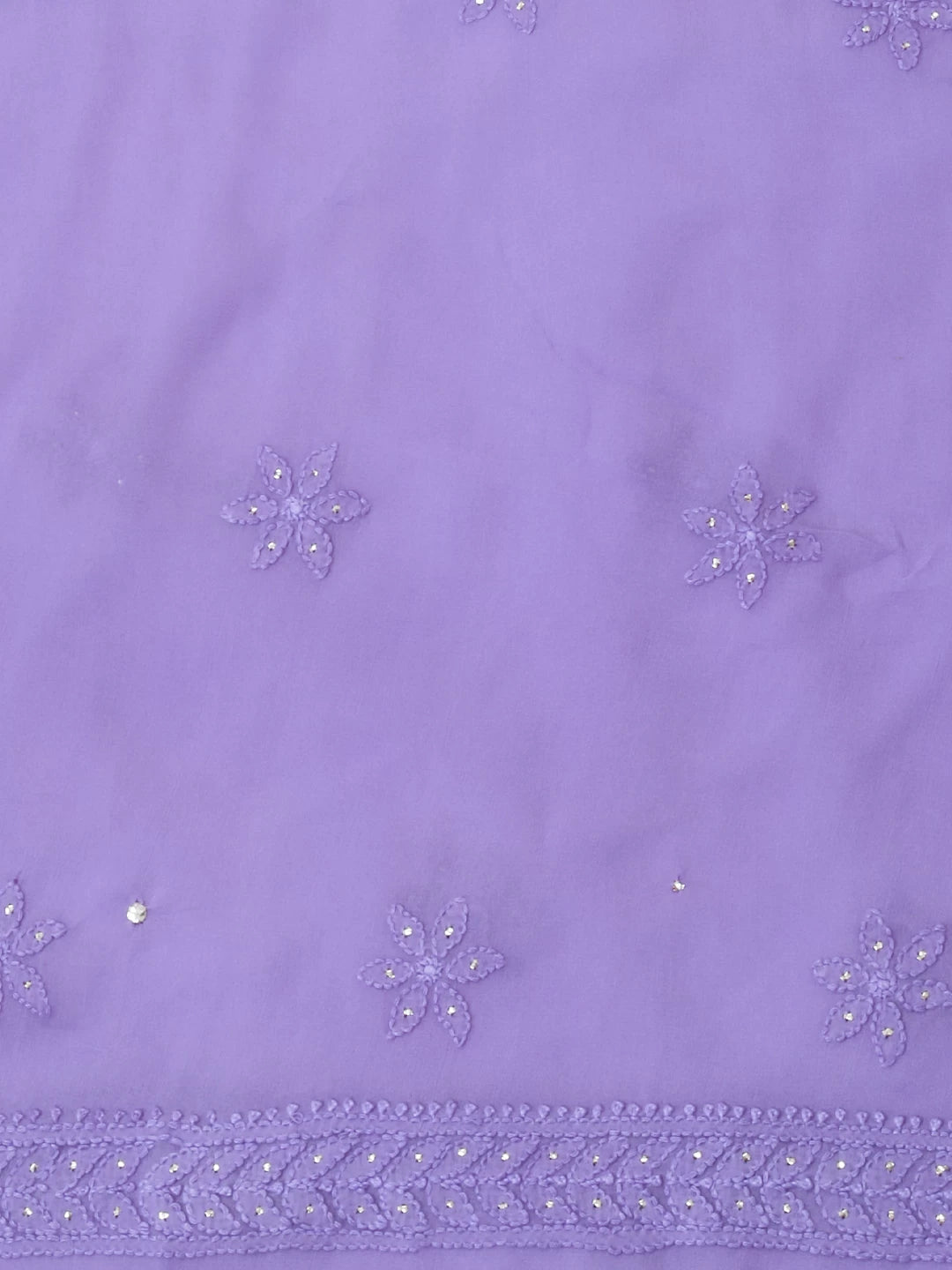 Ada Hand Embroidered Mauve Viscose Georgette Lucknowi Chikankari Unstitched Kurta Dupatta Set With Mukaish Work 01A399057