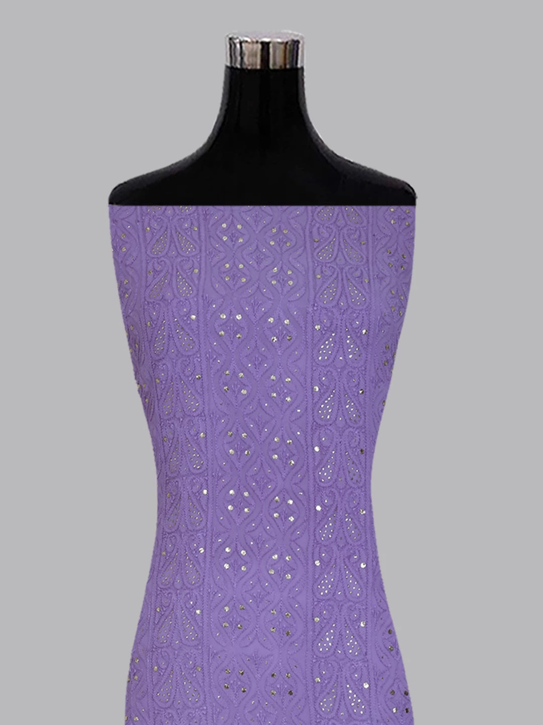 Ada Hand Embroidered Mauve Viscose Georgette Lucknowi Chikankari Unstitched Kurta Dupatta Set With Mukaish Work 01A399057