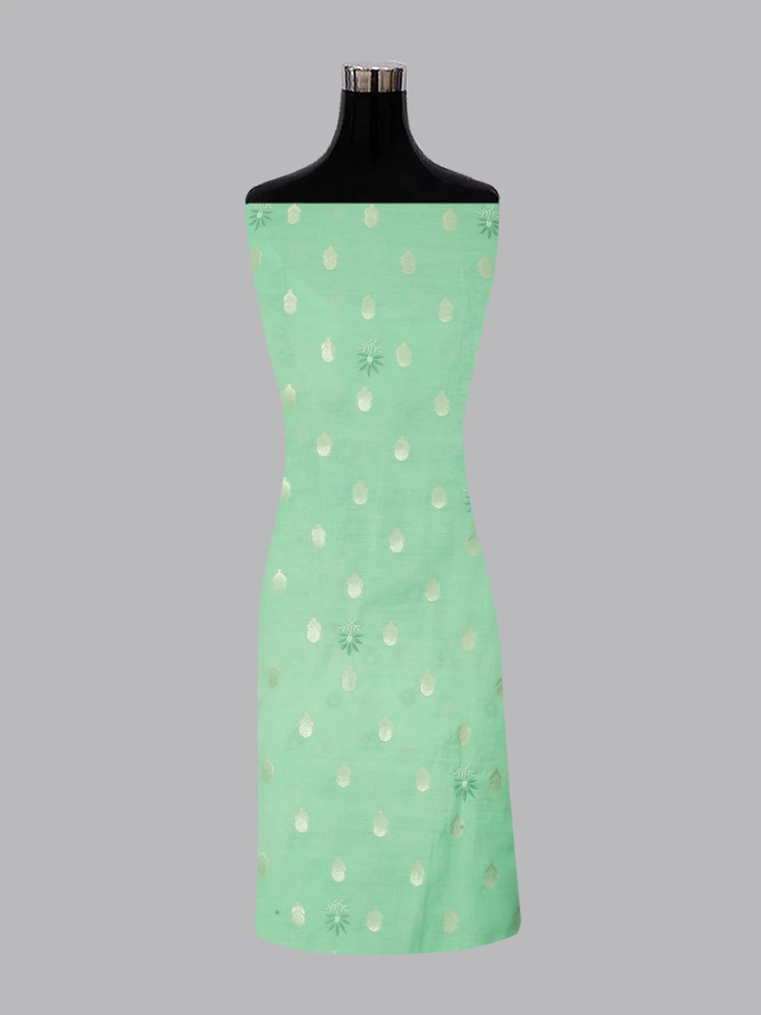 Ada Hand Embroidered Seafoam Green Chanderi Lucknowi Chikankari Unstitched Suit Piece 01A313762