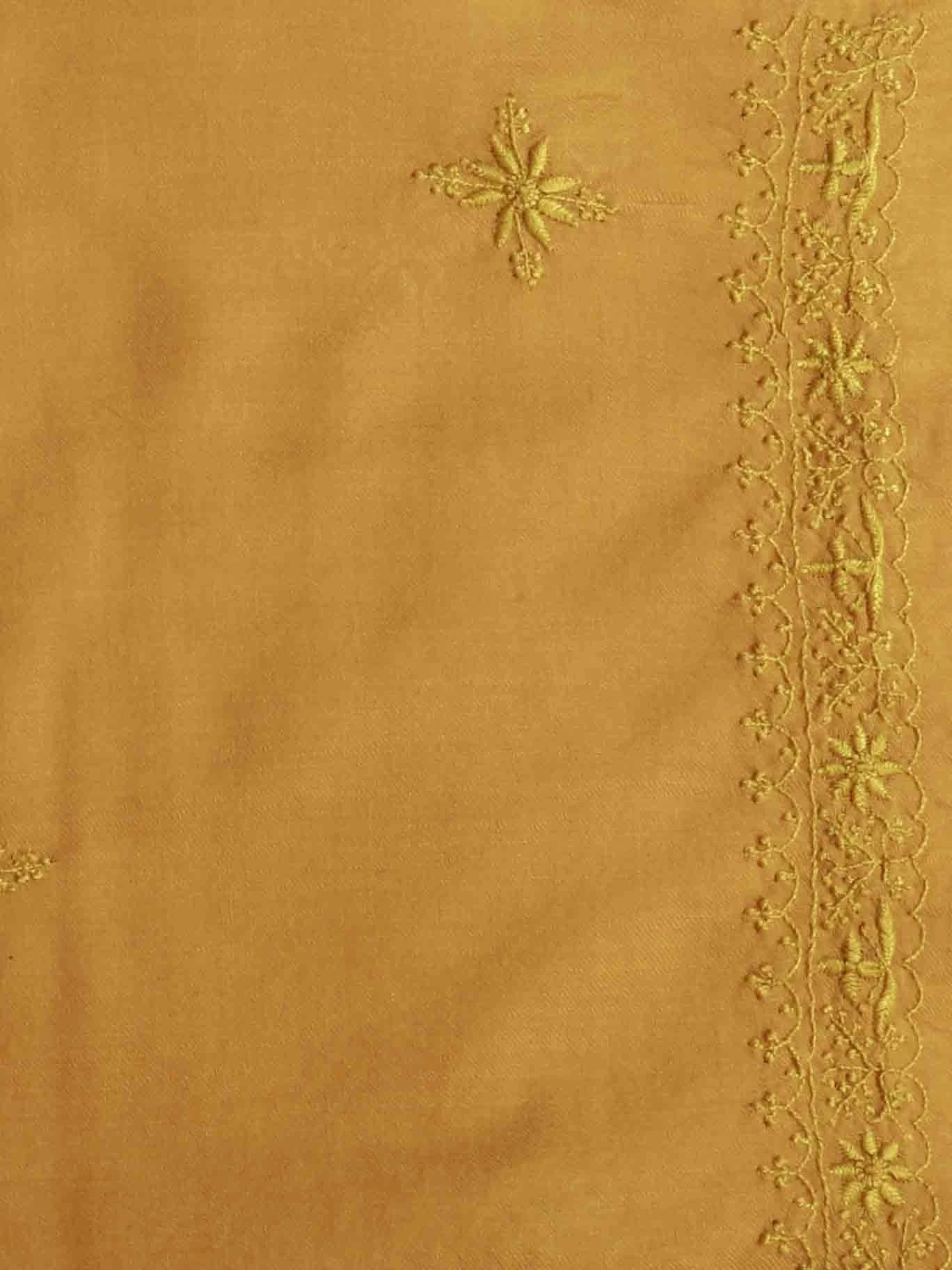 Ada Hand Embroidered Mustard Woolen Lucknowi Chikankari Stole 01A337406