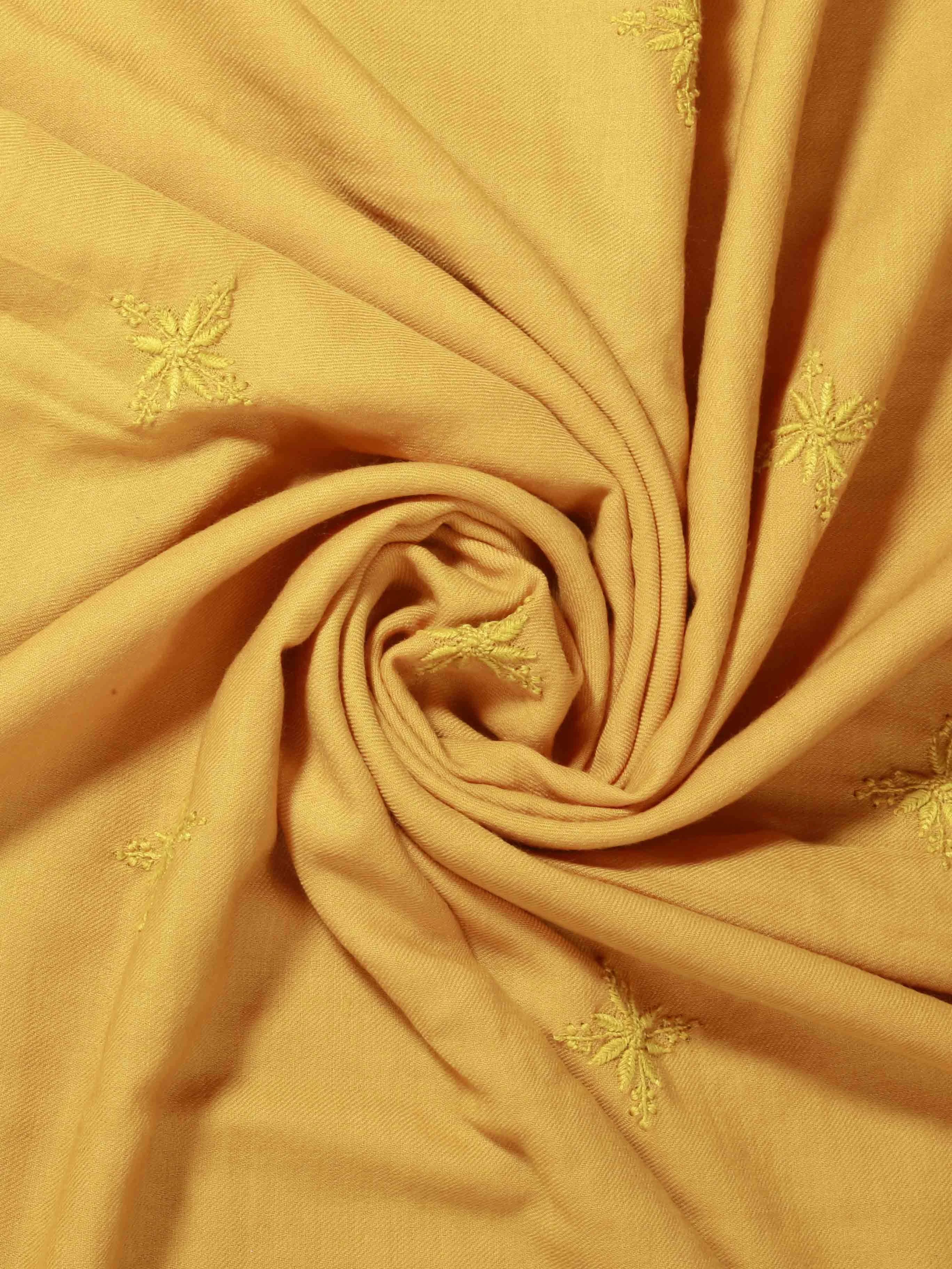 Ada Hand Embroidered Mustard Woolen Lucknowi Chikankari Stole 01A337406