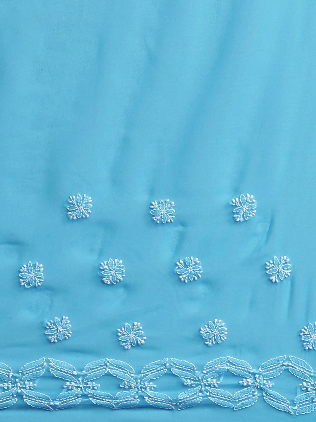 Ada Hand Embroidered Blue Georgette Lucknowi Chikankari Saree With Blouse A129562