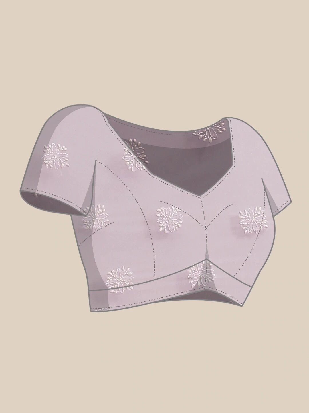 Ada Hand Embroidered Lavender Georgette Lucknow Chikan Saree with Blouse A129559