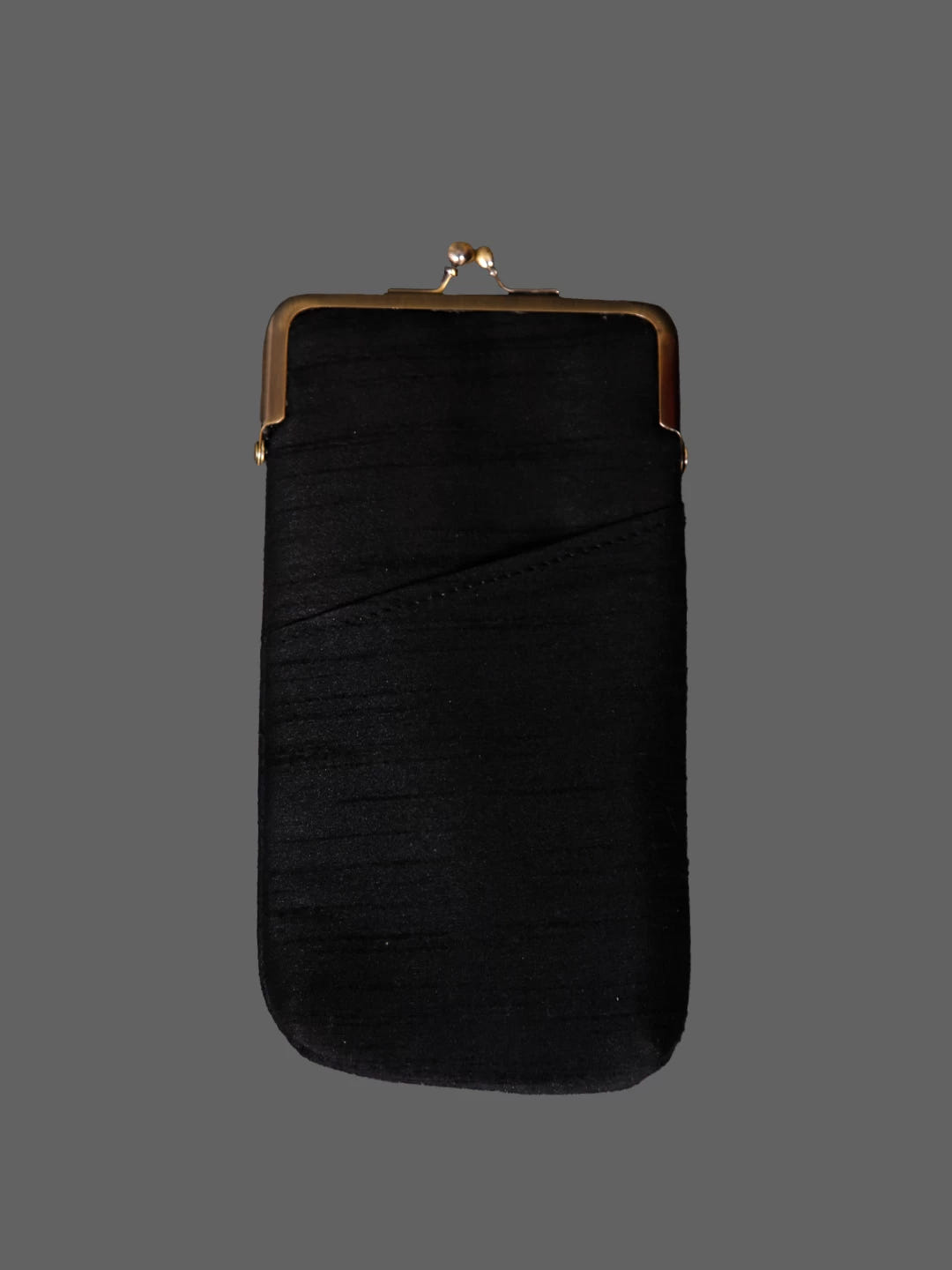 Ada Hand Embroidered Black Silk Lucknowi Chikankari Mobile Cover With Zari Work 01A433736