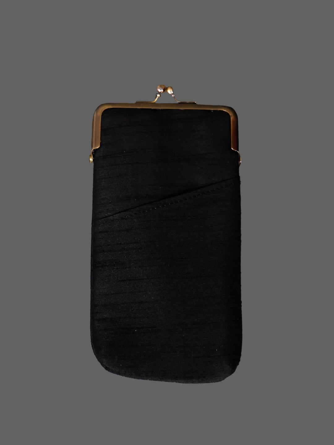 Ada Hand Embroidered Black Silk Lucknowi Chikankari Mobile Cover With Zari Work 01A433736