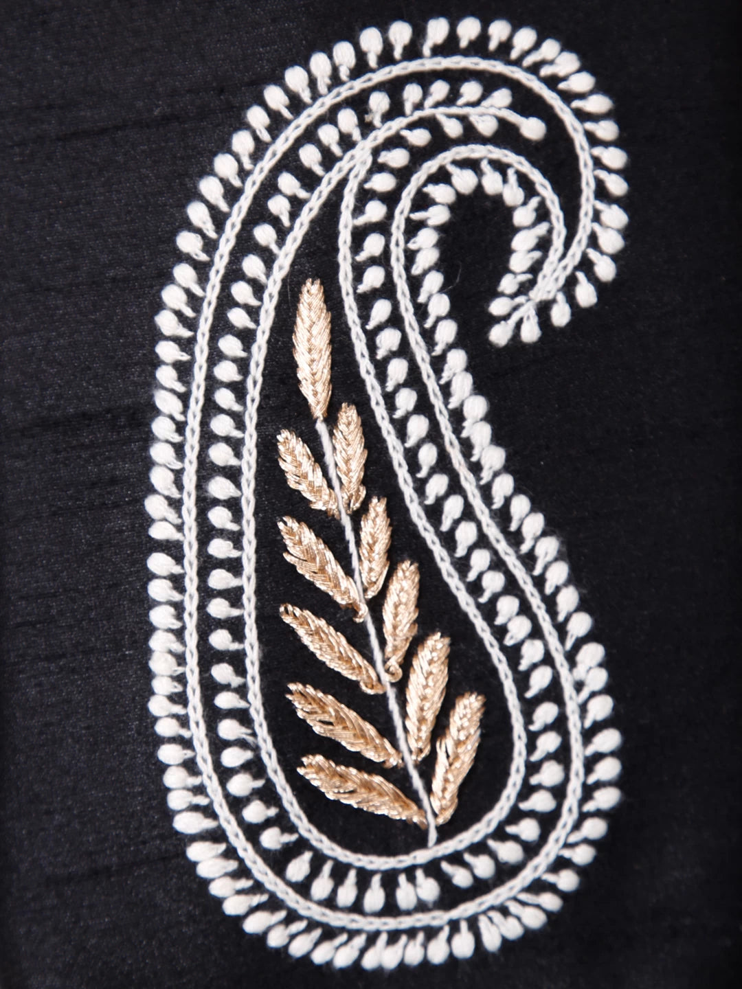 Ada Hand Embroidered Black Silk Lucknowi Chikankari Mobile Cover With Zari Work 01A433736