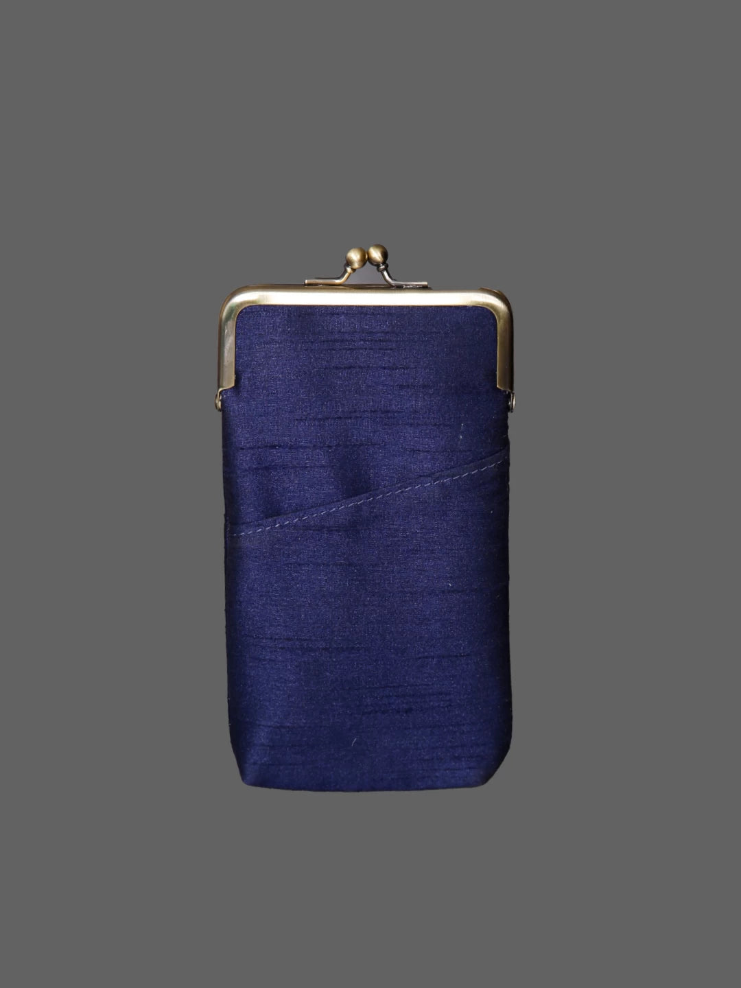 Ada Hand Embroidered Midnight Blue Silk Lucknowi Chikankari Mobile Cover With Zari Work 01A398366