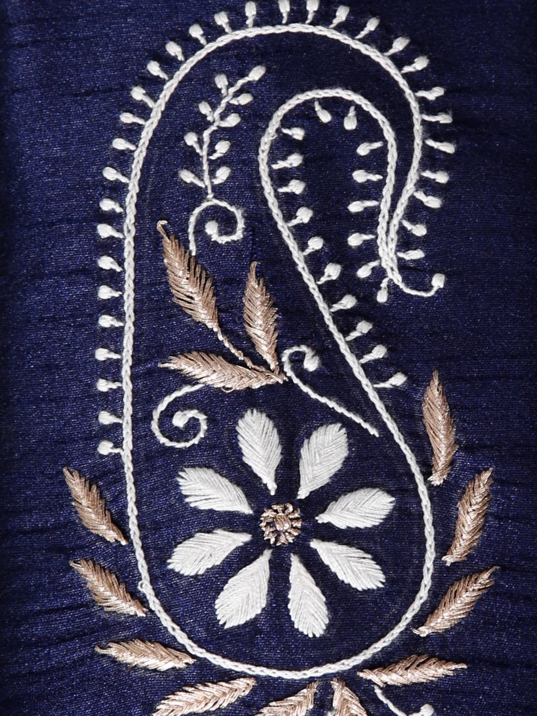 Ada Hand Embroidered Midnight Blue Silk Lucknowi Chikankari Mobile Cover With Zari Work 01A398366